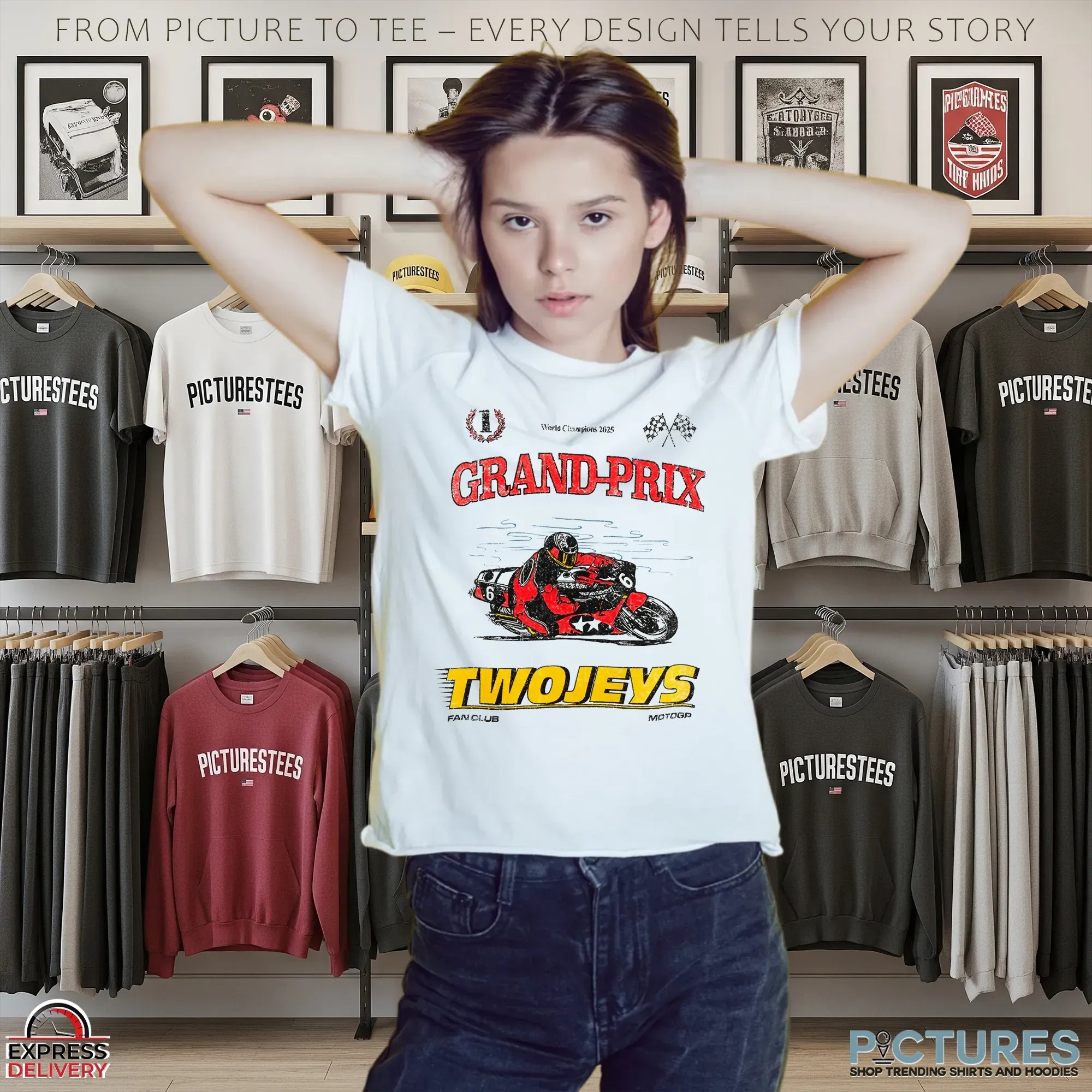 Grand Prix TwoJeys MotoGP Racing World Champion 2025 Graphic Biker Fan Club T Shirt