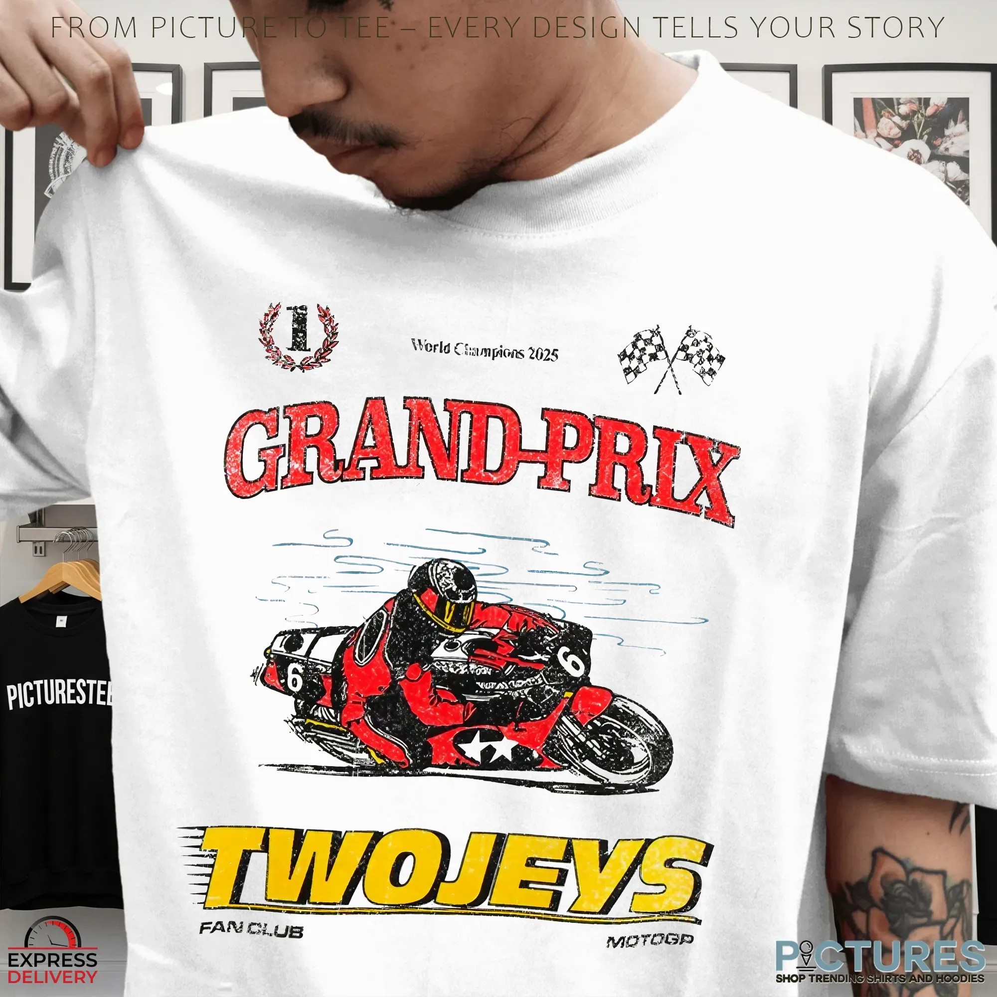 Grand Prix TwoJeys MotoGP Racing World Champion 2025 Graphic Biker Fan Club T Shirt
