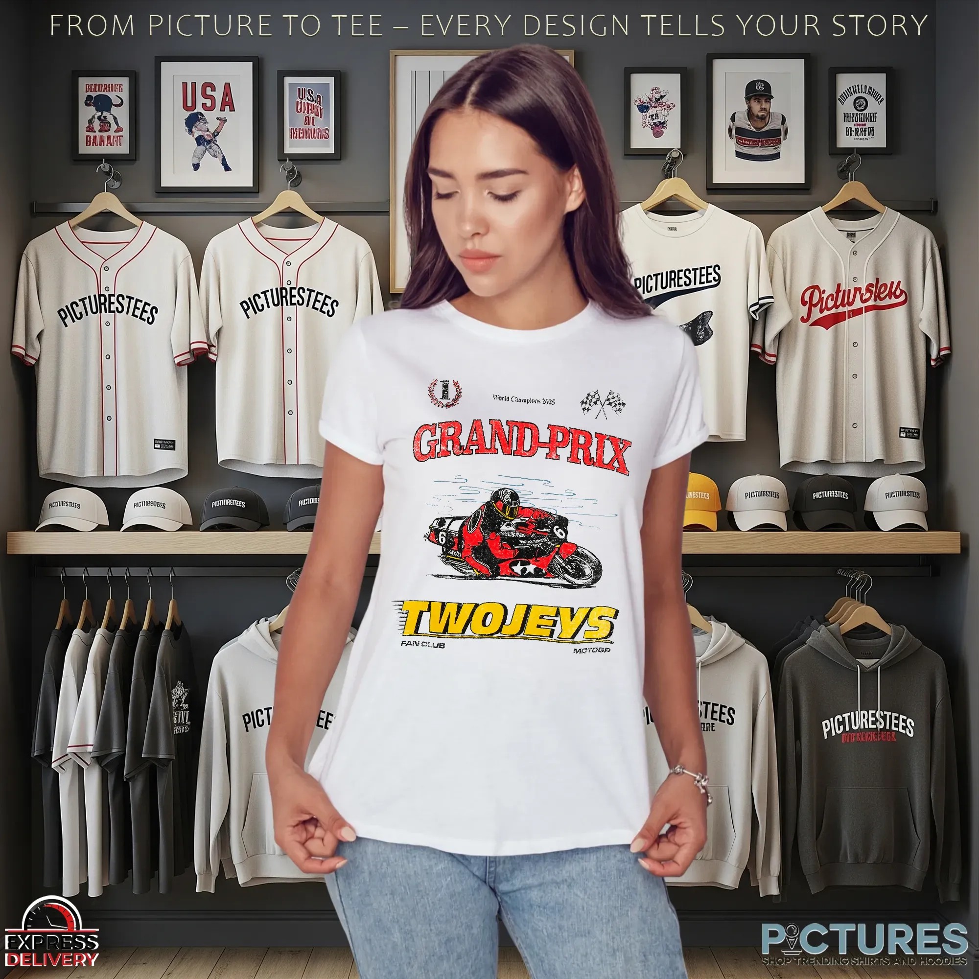 Grand Prix TwoJeys MotoGP Racing World Champion 2025 Graphic Biker Fan Club T Shirt
