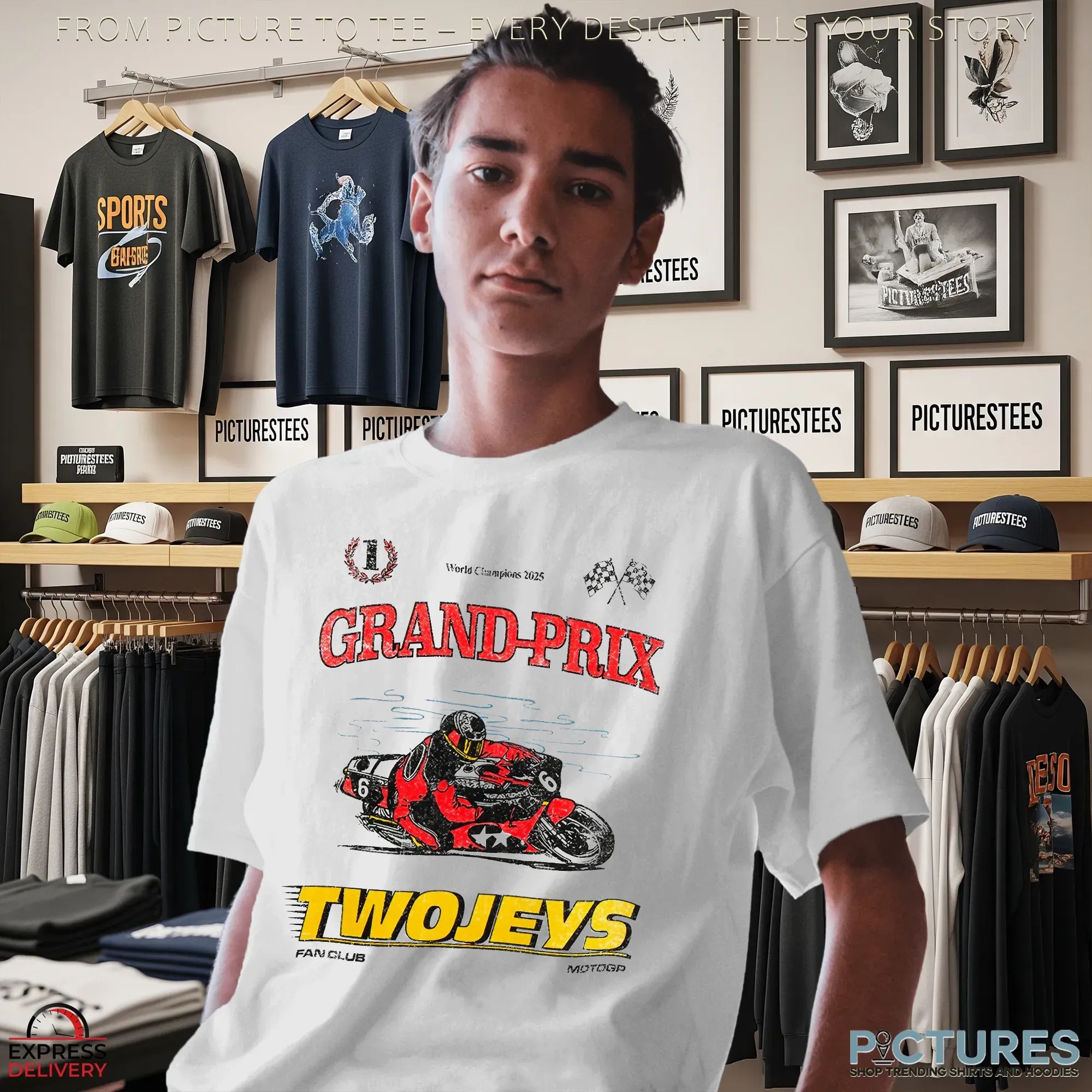 Grand Prix TwoJeys MotoGP Racing World Champion 2025 Graphic Biker Fan Club T Shirt