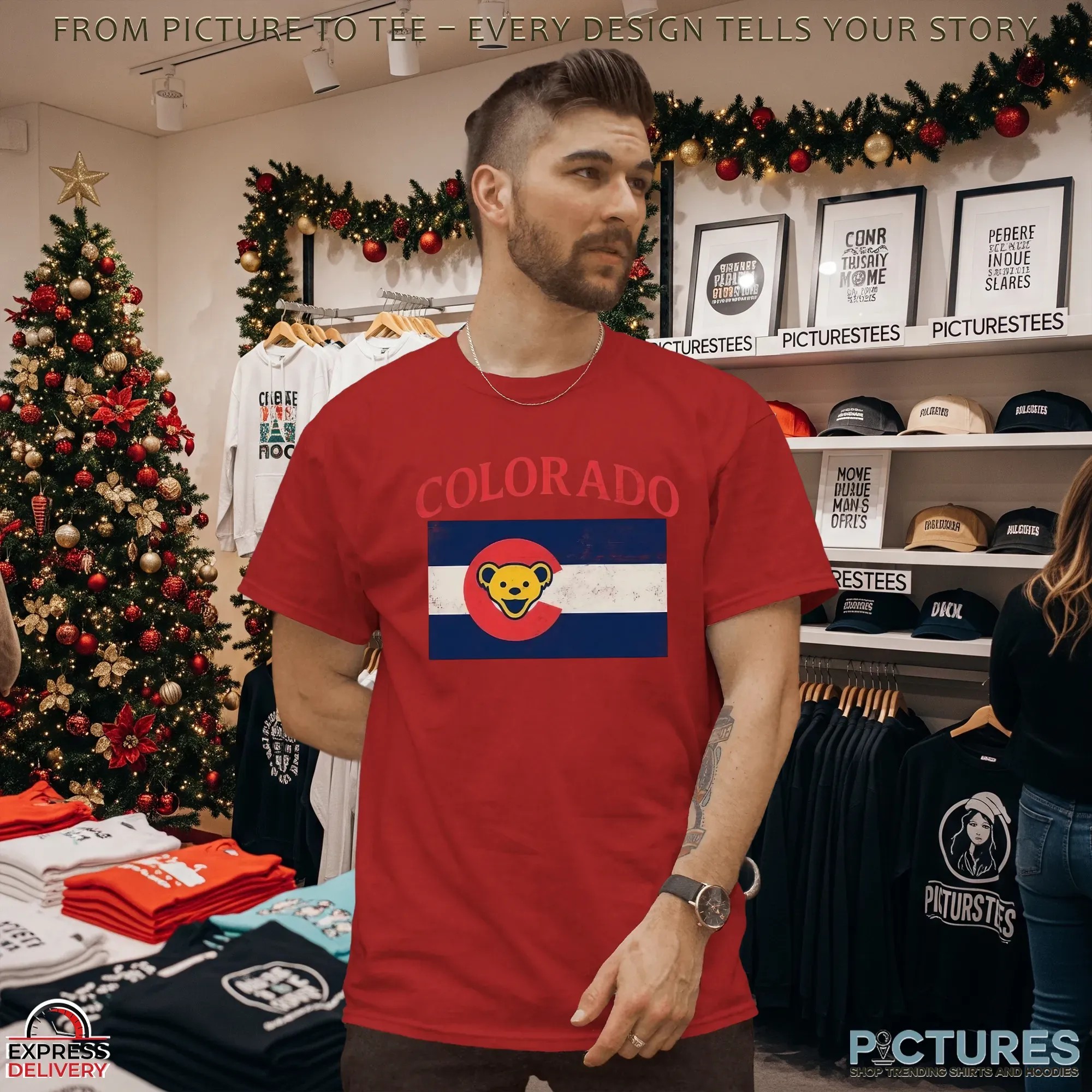 Grateful Dead Ski Bears Colorado Flag T Shirt