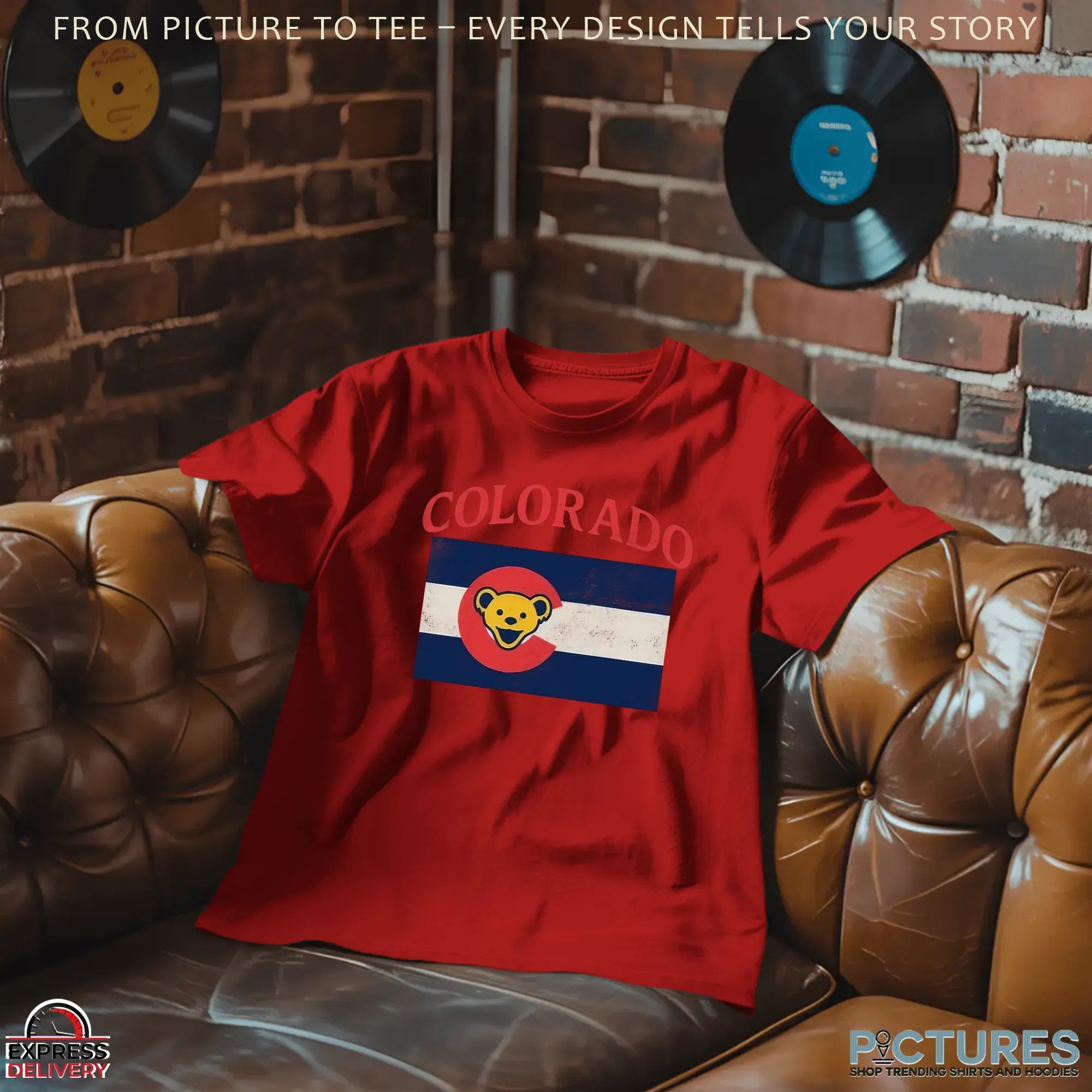 Grateful Dead Ski Bears Colorado Flag T Shirt Grateful Dead Ski Bears Colorado Flag T Shirt