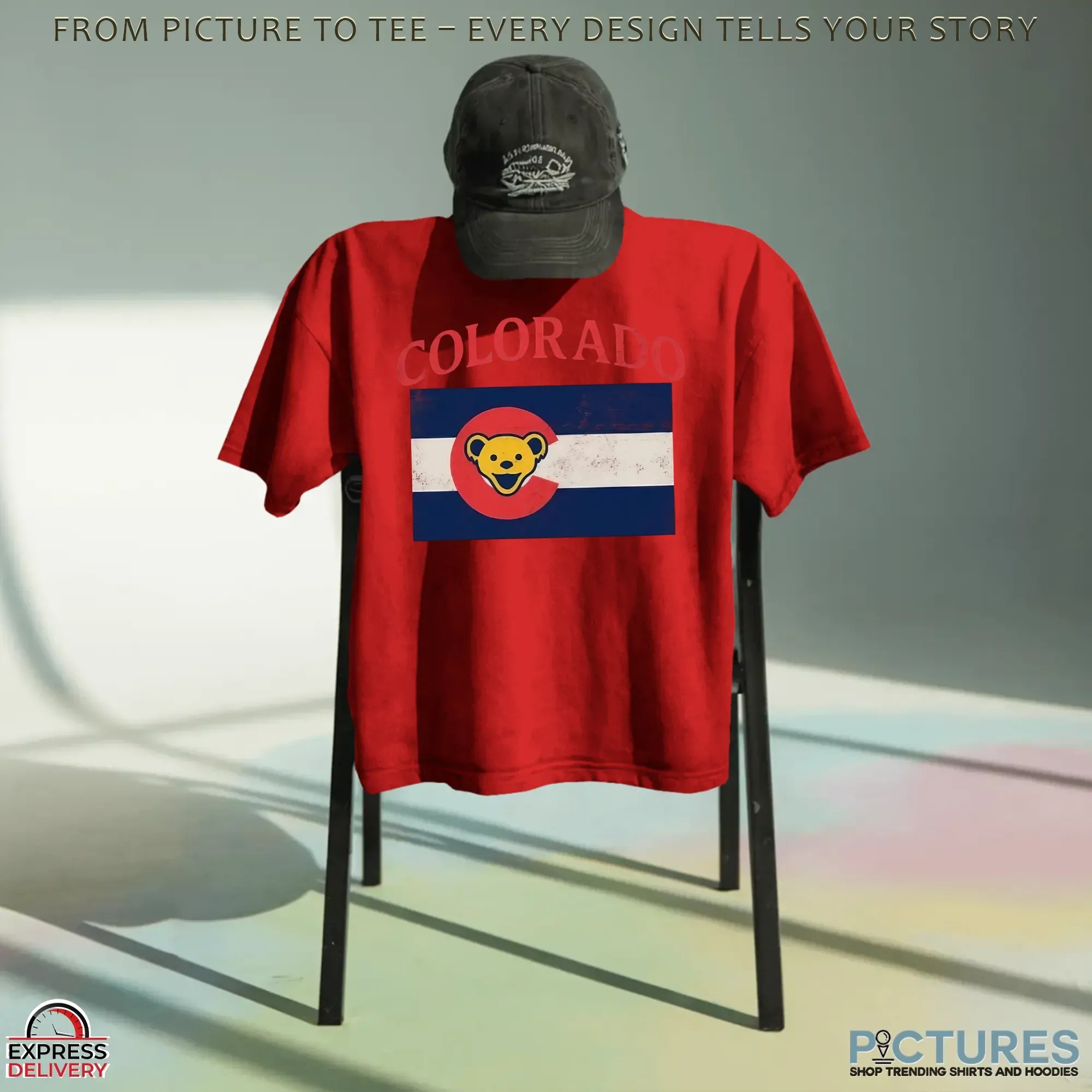 Grateful Dead Ski Bears Colorado Flag T Shirt Grateful Dead Ski Bears Colorado Flag T Shirt