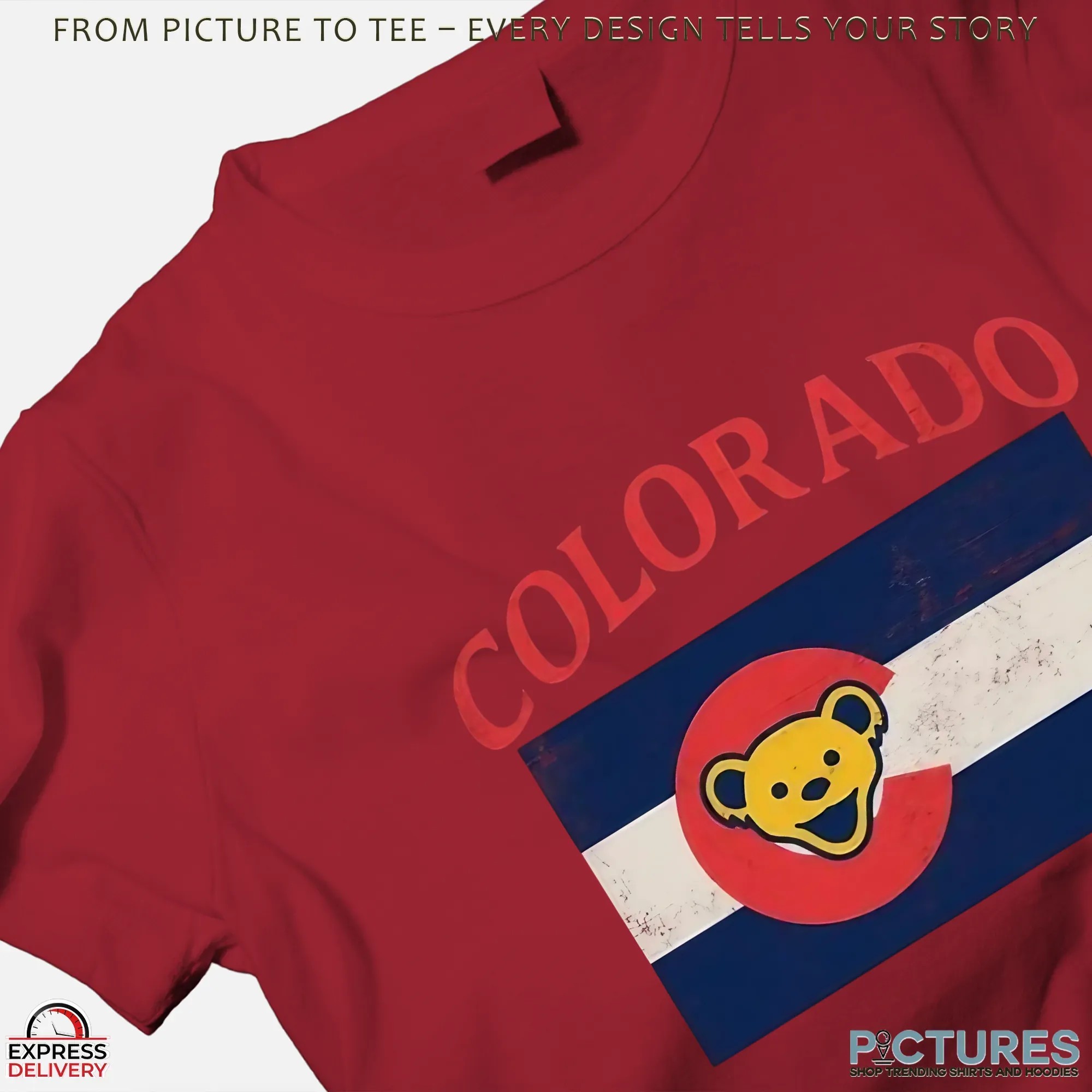 Grateful Dead Ski Bears Colorado Flag T Shirt Grateful Dead Ski Bears Colorado Flag T Shirt