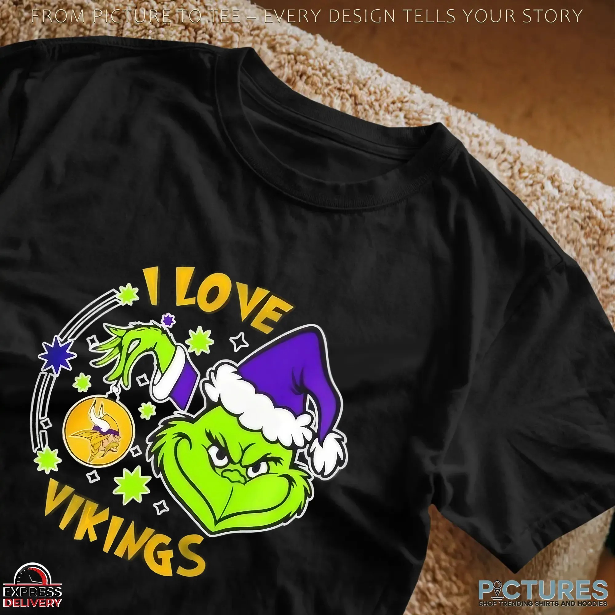Grinch I Love Minnesota Vikings They Hate Us Because They Ain’t Us Christmas Mashup T Shirt