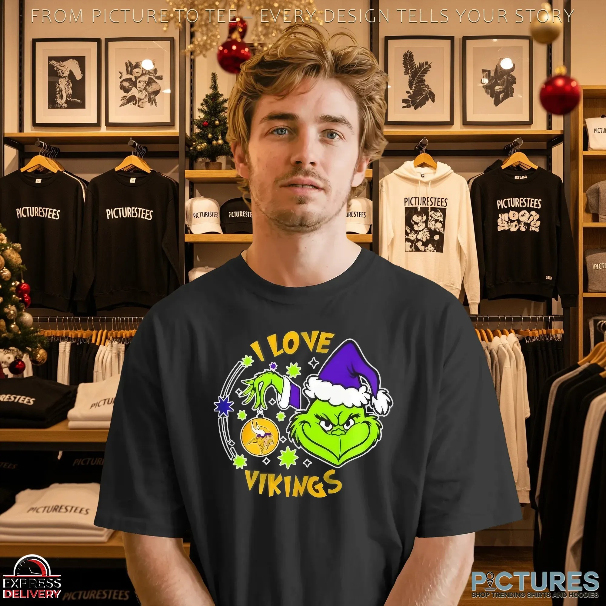 Grinch I Love Minnesota Vikings They Hate Us Because They Ain’t Us Christmas Mashup T Shirt