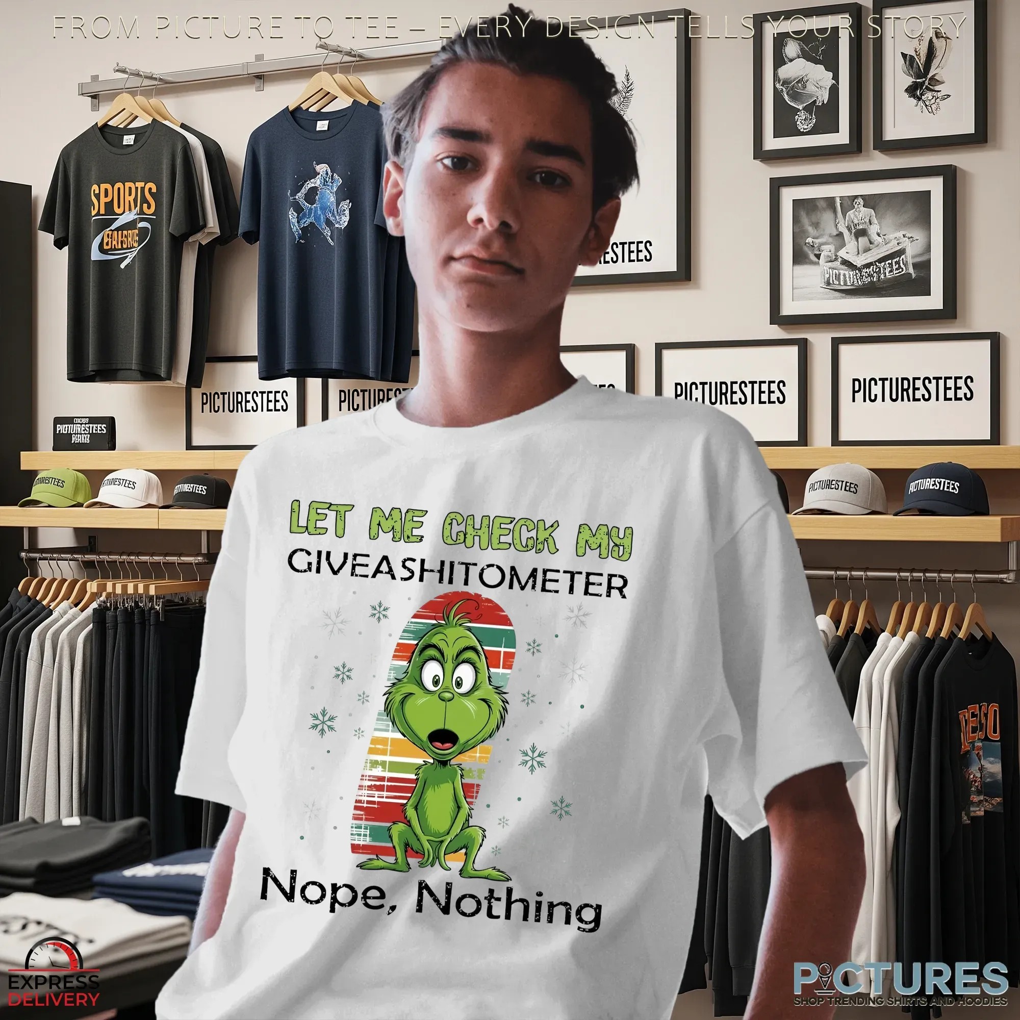 Grinch Meme Let Me Check My Giveashitometer Nope Nothing Merry Xmas T Shirt Grinch Meme Let Me Check My Giveashitometer Nope Nothing Merry Xmas T Shirt