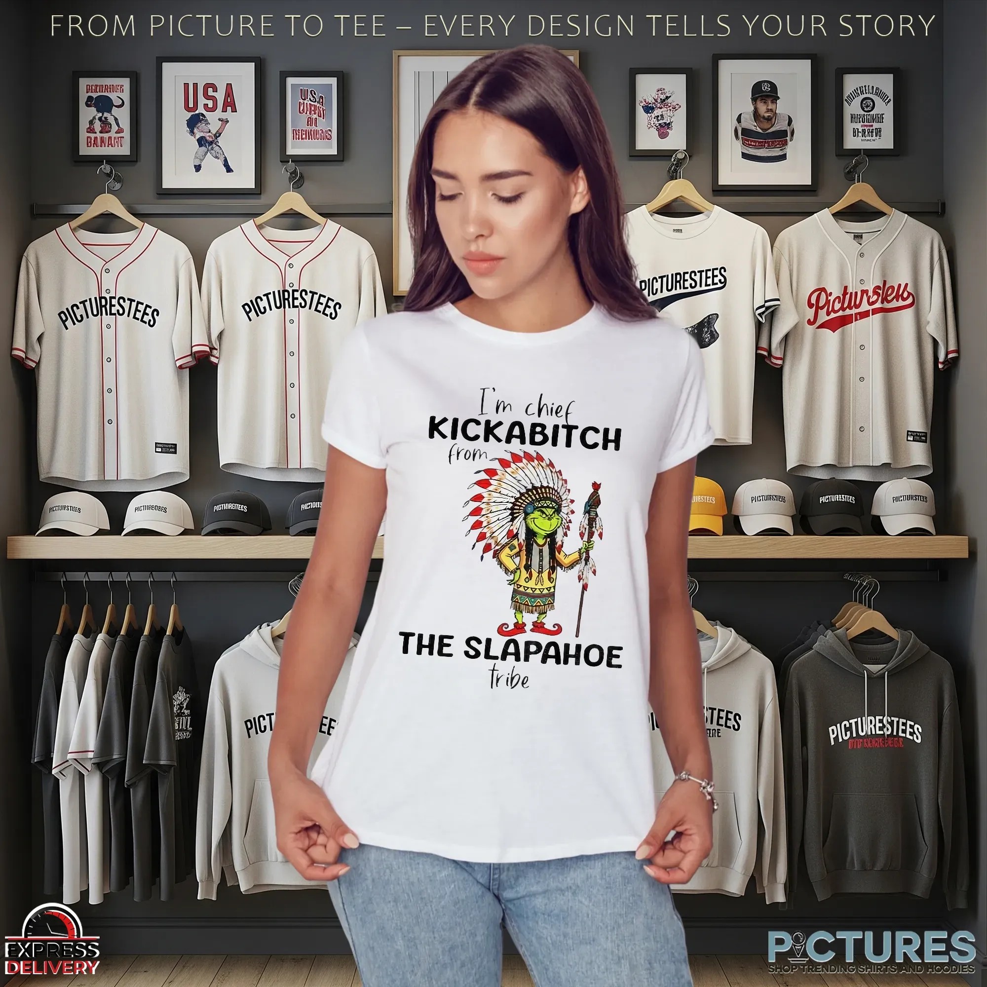 Grinch Native Im Chief Kickabitch From The Slapahoe Tribe Merry Christmas T Shirt