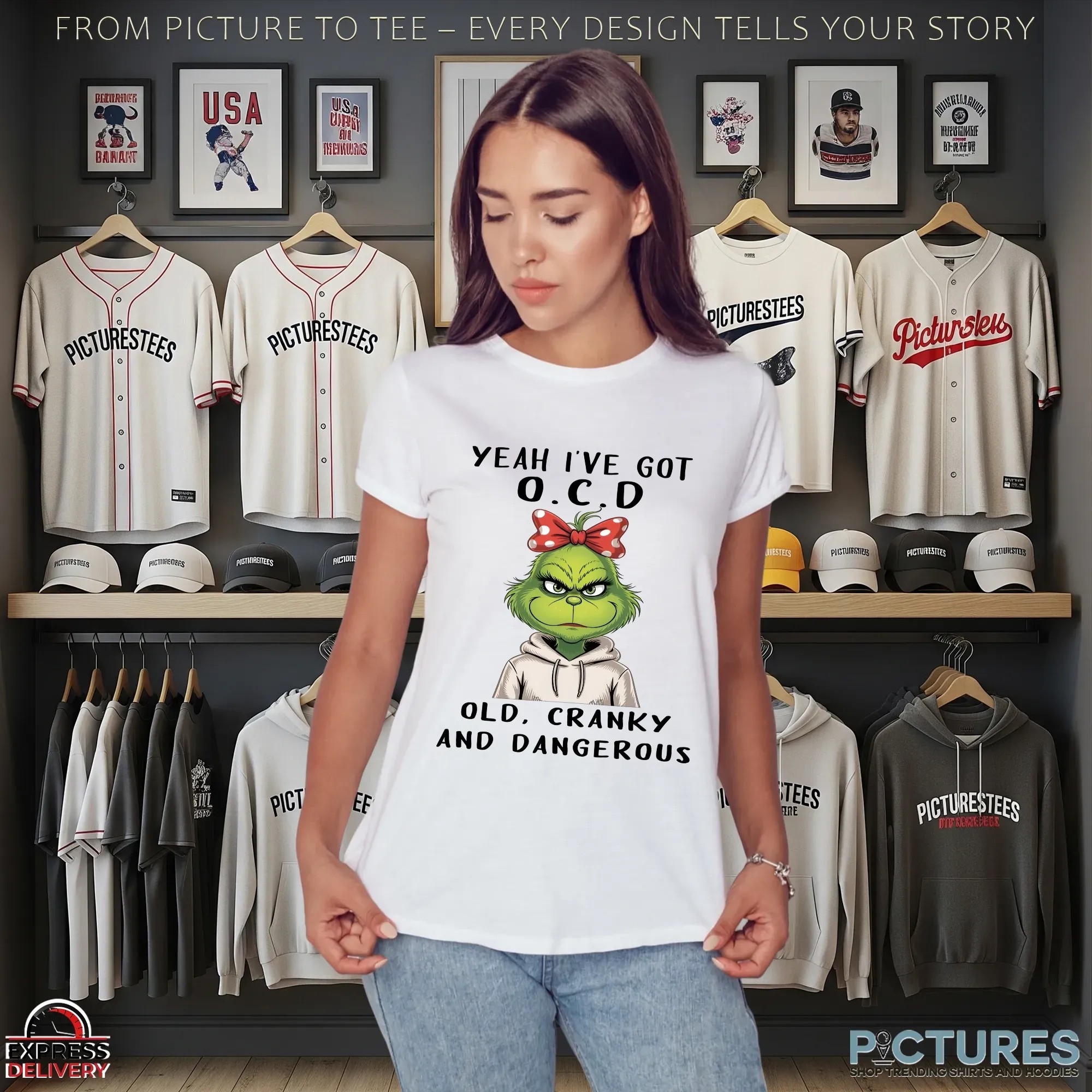 Grinch Yeah I've Got Ocd Old Cranky And Dangerous Meme T Shirt