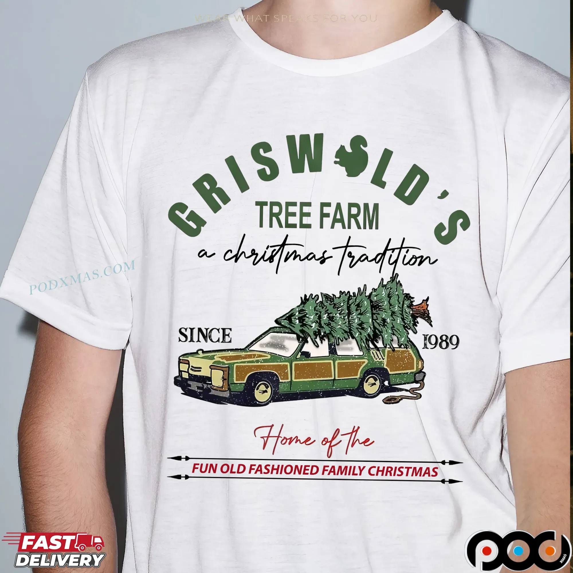 Griswold's Tree Farm Since 1989 Vintage Shirts, Cotton Unisex T-shirts, Sweatshirt, Crew Neck, Size S- 3XL, Menswear Top, Womenswear Top Underwear Streetwear