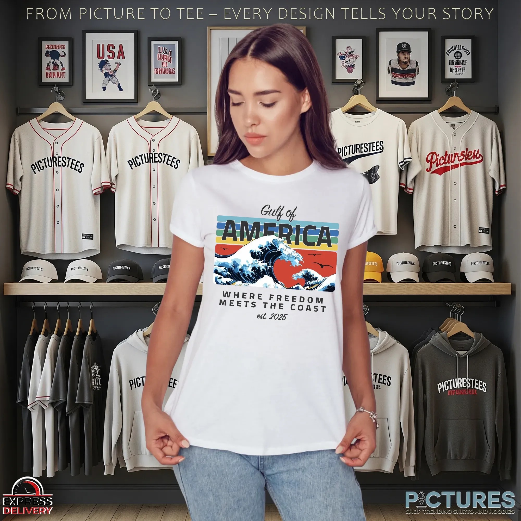 Gulf of America Where Freedom Meets The Coast Est 2025 T Shirt