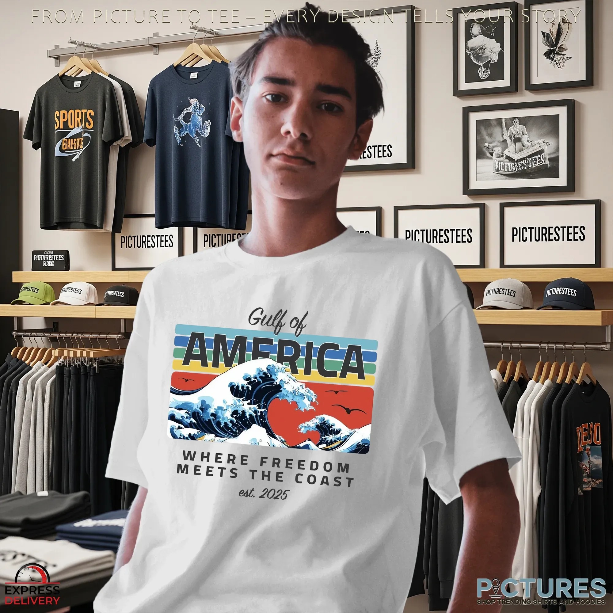 Gulf of America Where Freedom Meets The Coast Est 2025 T Shirt