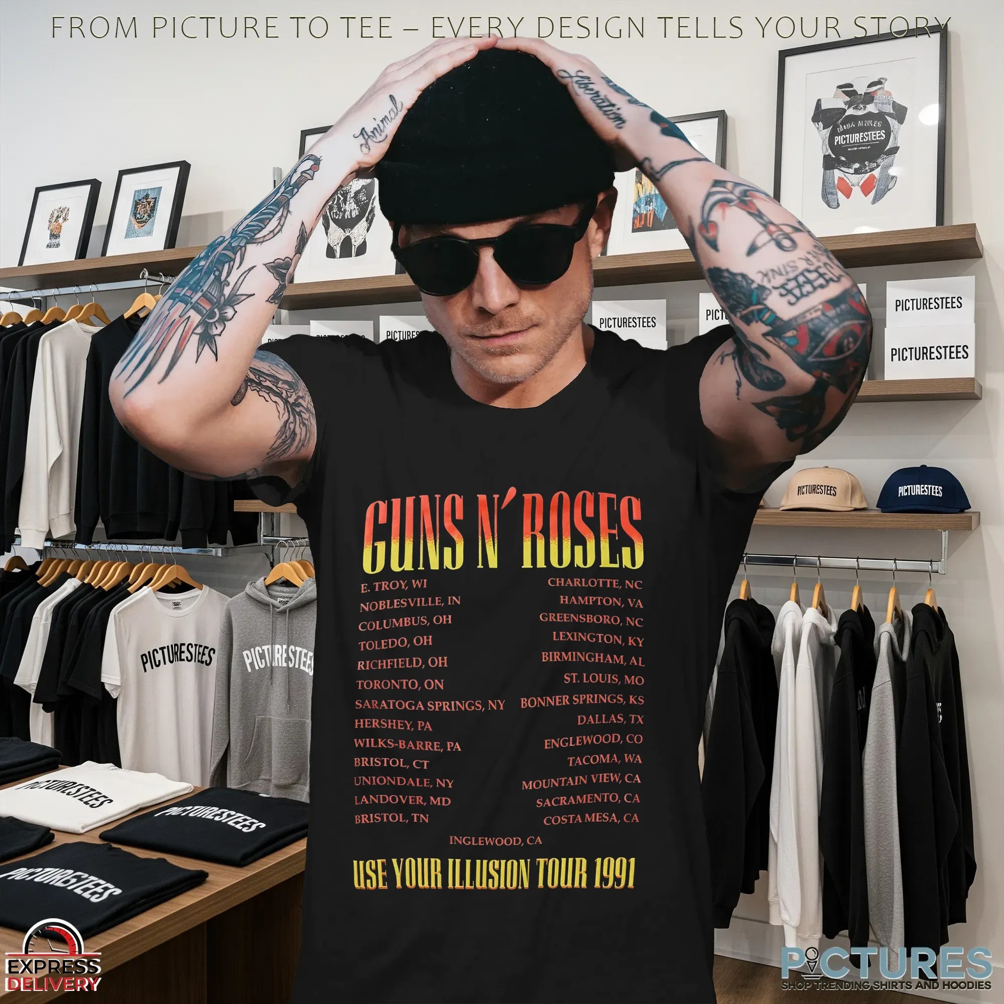 Guns N' Roses Use Your Illusion I 1991 Tour T-Shirt_2