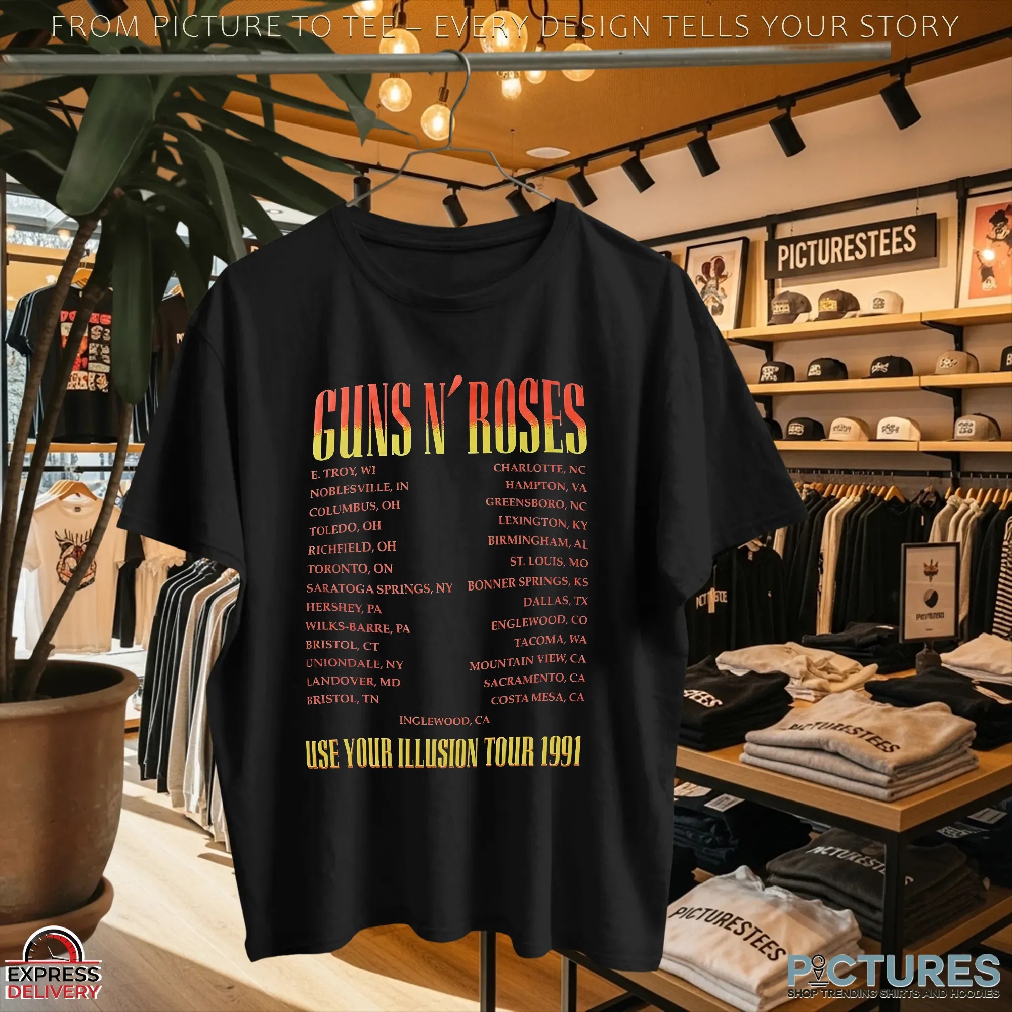 Guns N' Roses Use Your Illusion I 1991 Tour T-Shirt_2