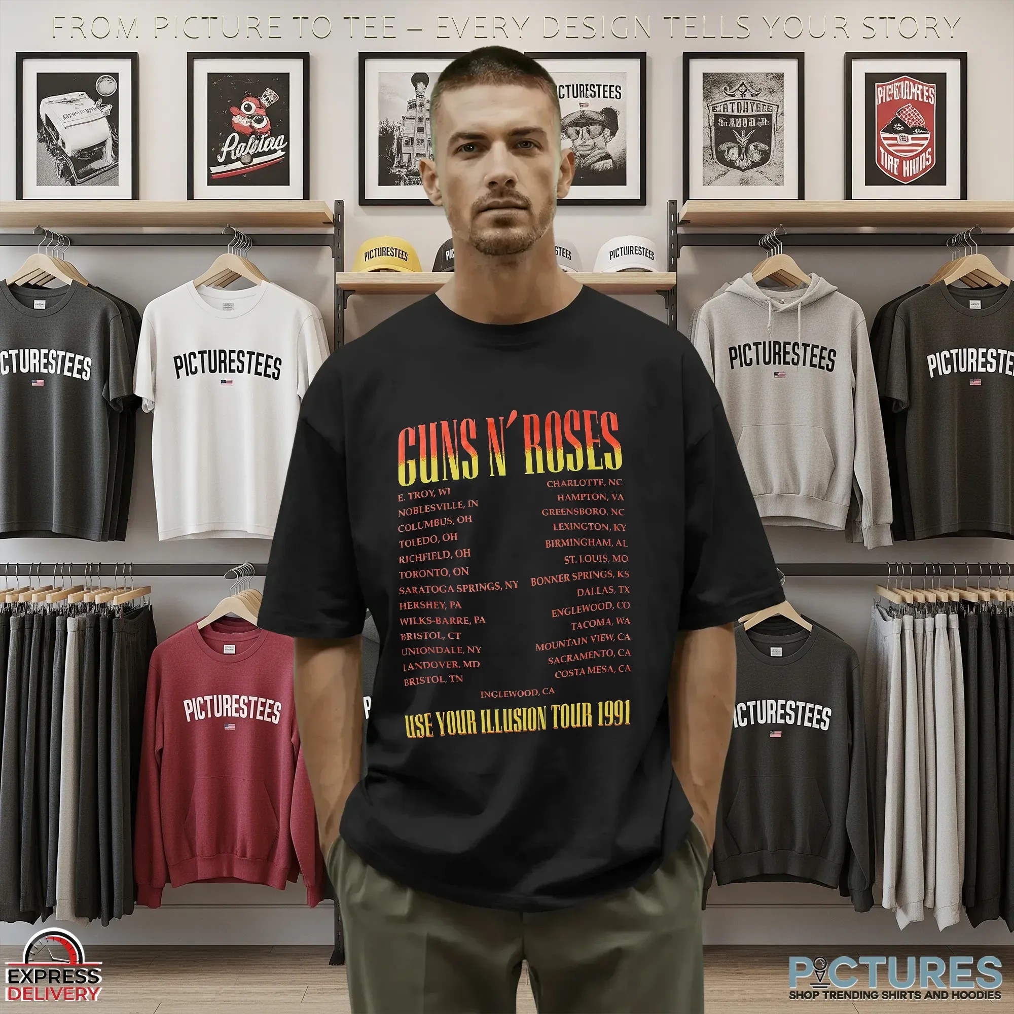 Guns N' Roses Use Your Illusion I 1991 Tour T-Shirt_2