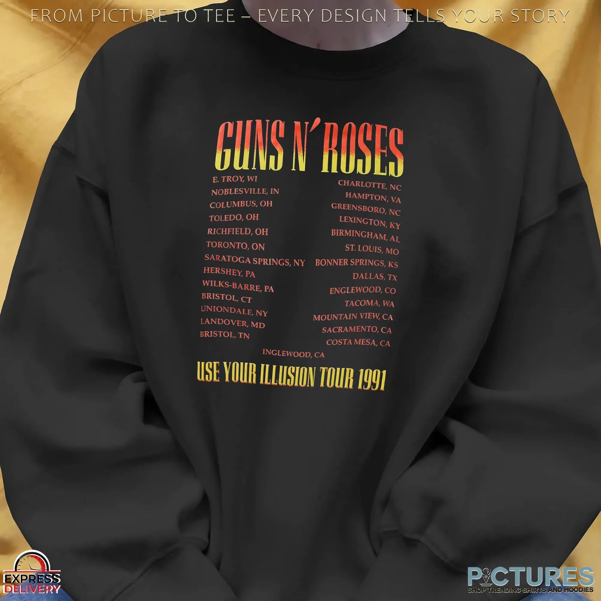 Guns N' Roses Use Your Illusion I 1991 Tour T-Shirt_2