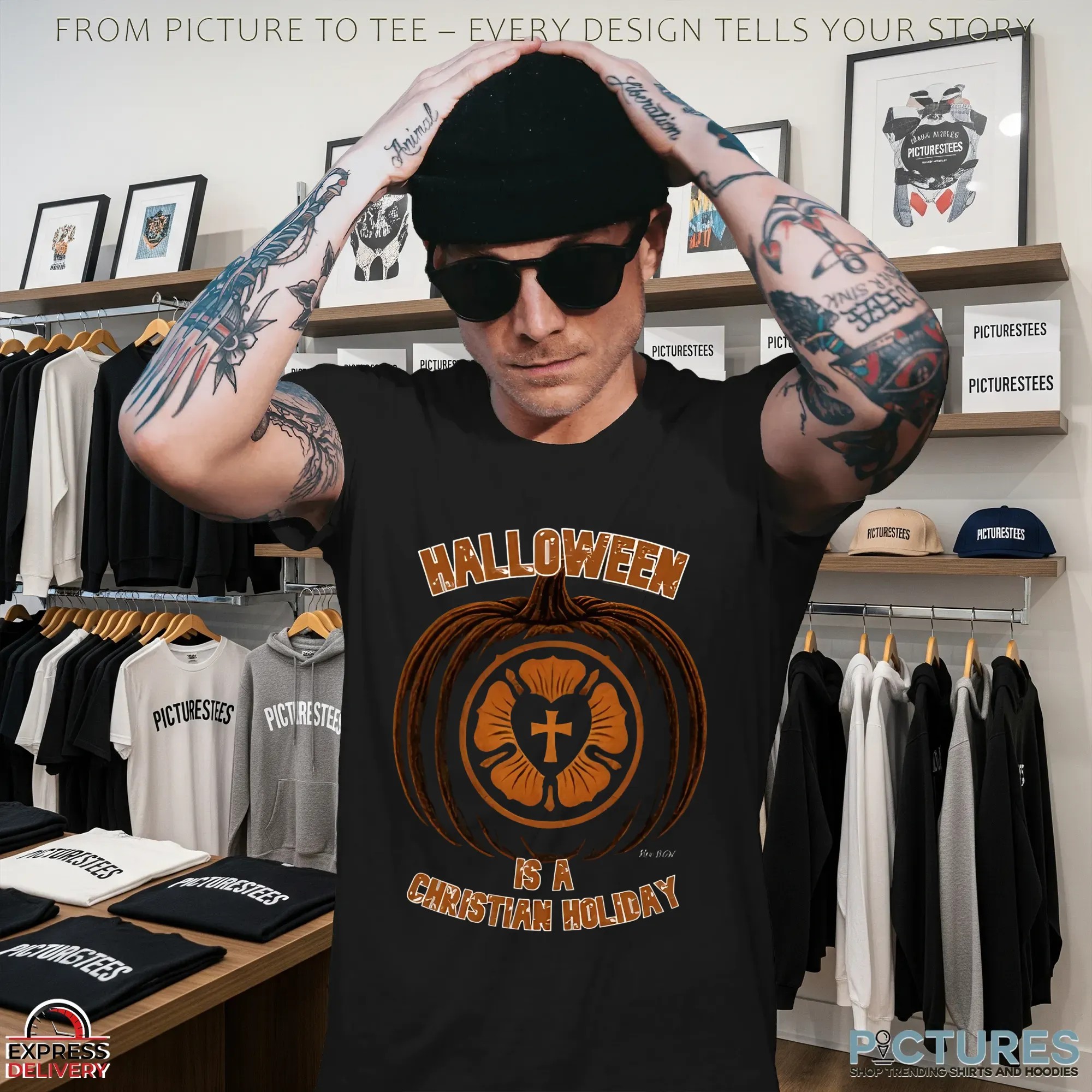 Halloween Is a Christian Holiday Luther Rose Pumpkin Reformation Design T-Shirt