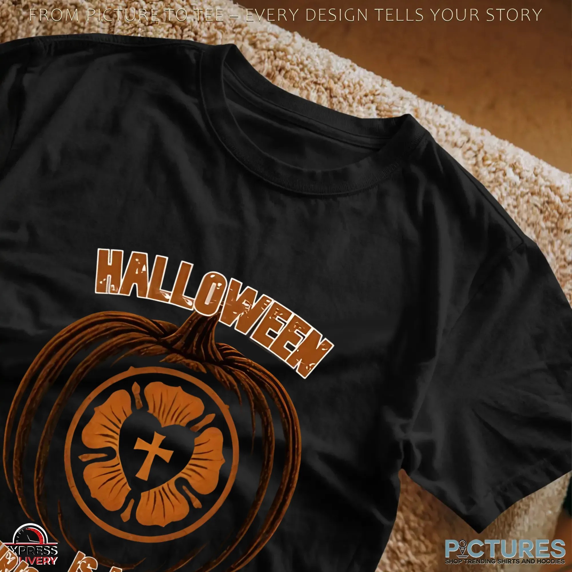 Halloween Is a Christian Holiday Luther Rose Pumpkin Reformation Design T-Shirt