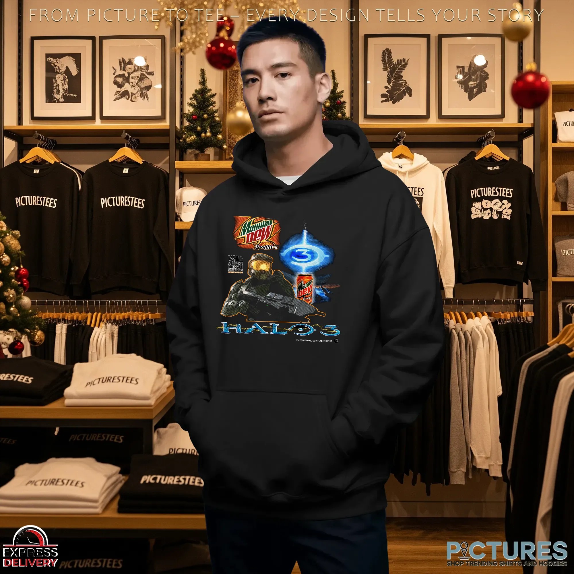 Halo 3 Mountain Dew Energy LiveWire Master Chief Gamer Nostalgia Mashup T Shirt