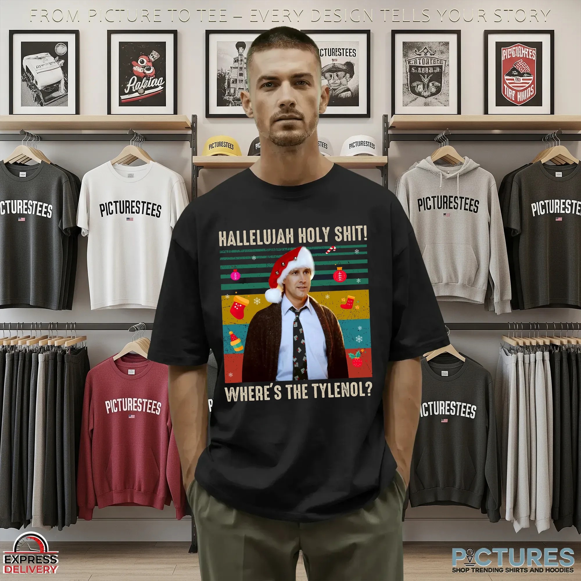 Happy Griswold Hallelujah Holy Shit Where's The Tylenol Christmas Vintage Meme T Shirt