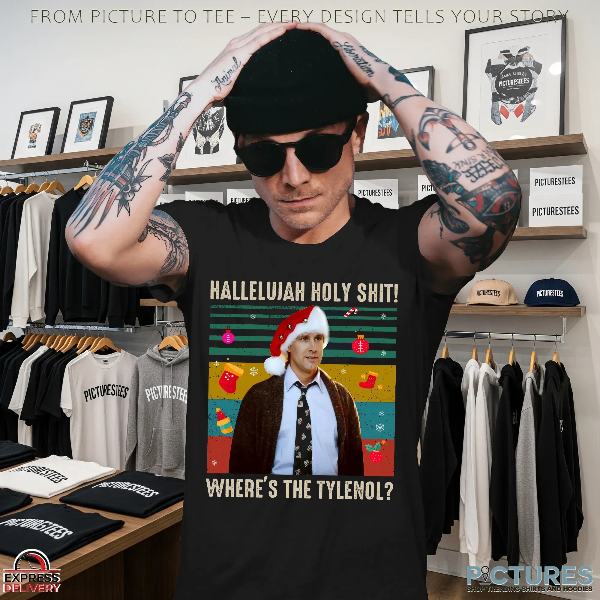 Happy Griswold Hallelujah Holy Shit Where's The Tylenol Christmas Vintage Meme T Shirt