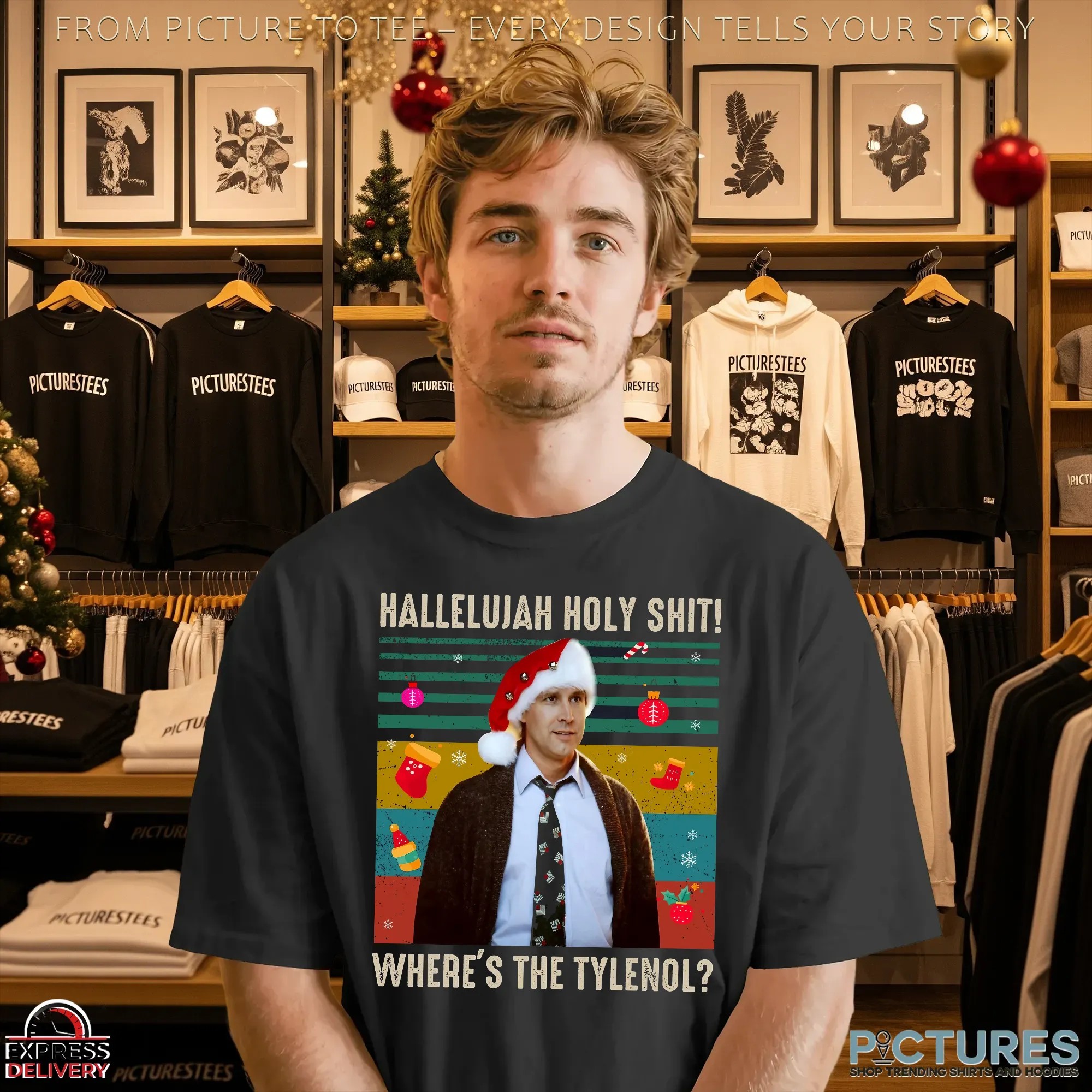 Happy Griswold Hallelujah Holy Shit Where's The Tylenol Christmas Vintage Meme T Shirt