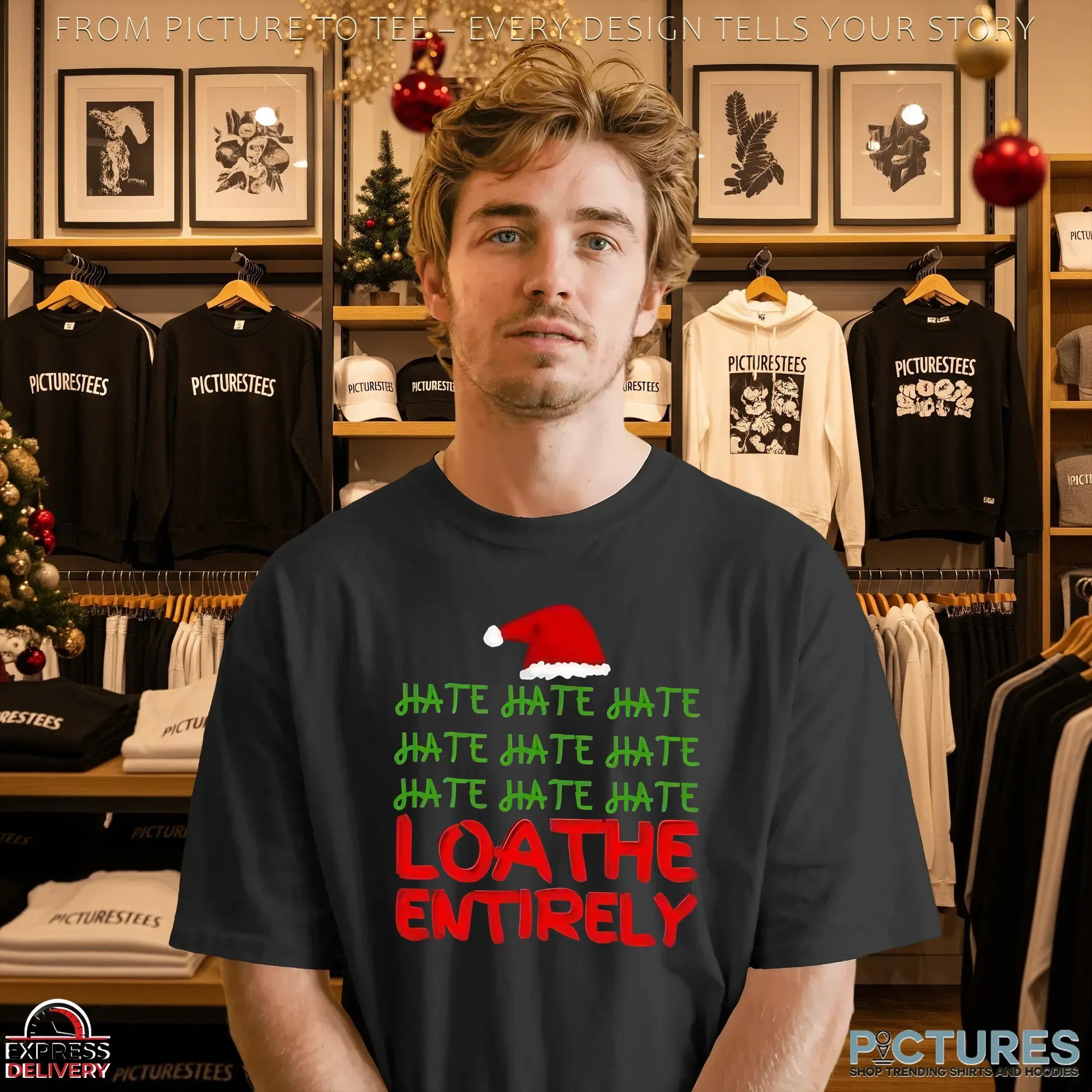 Hate Hate Hate Hate Hate Hate Hate Hate Hate Loathe Entirely Christmas T Shirt