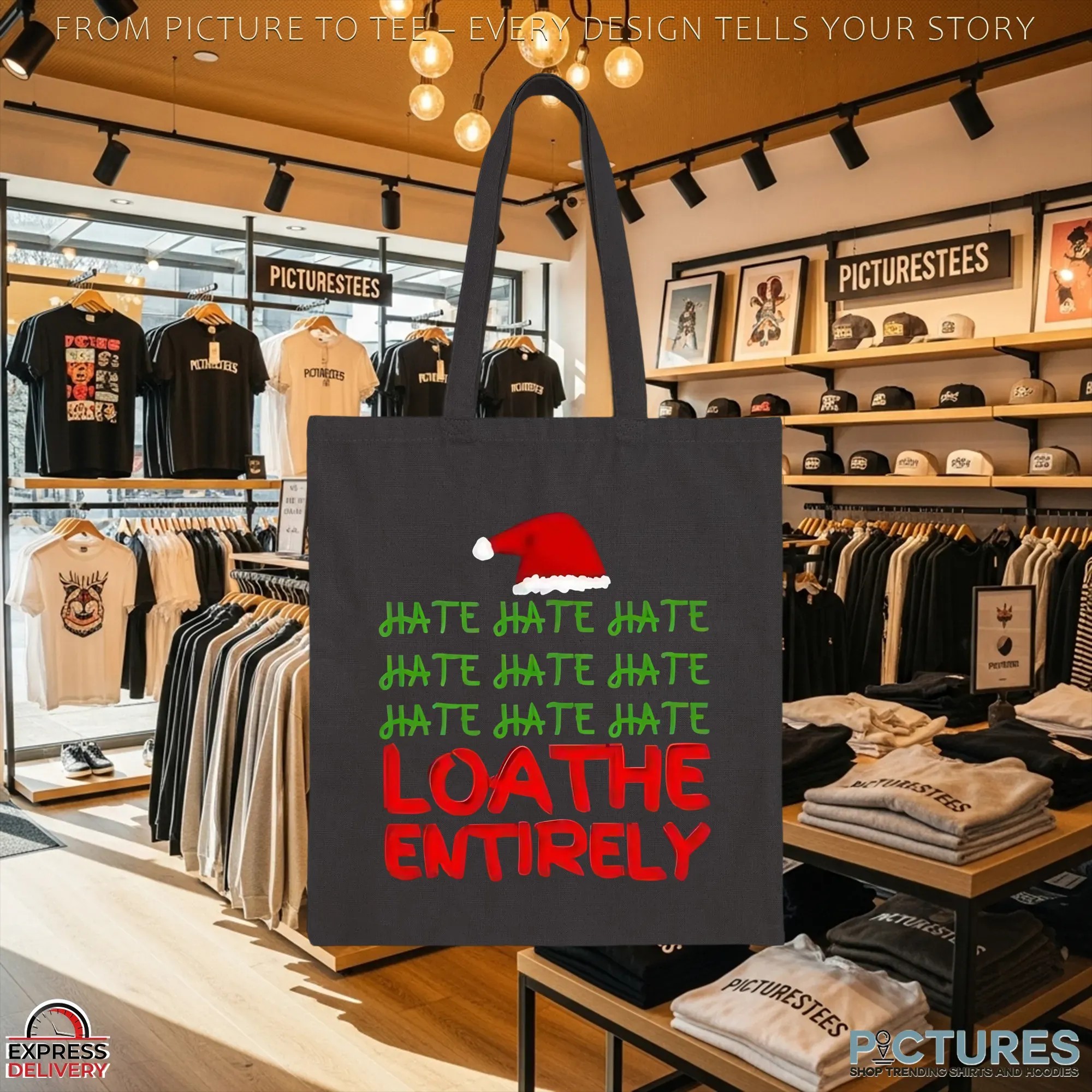 Hate Hate Hate Hate Hate Hate Hate Hate Hate Loathe Entirely Christmas T Shirt