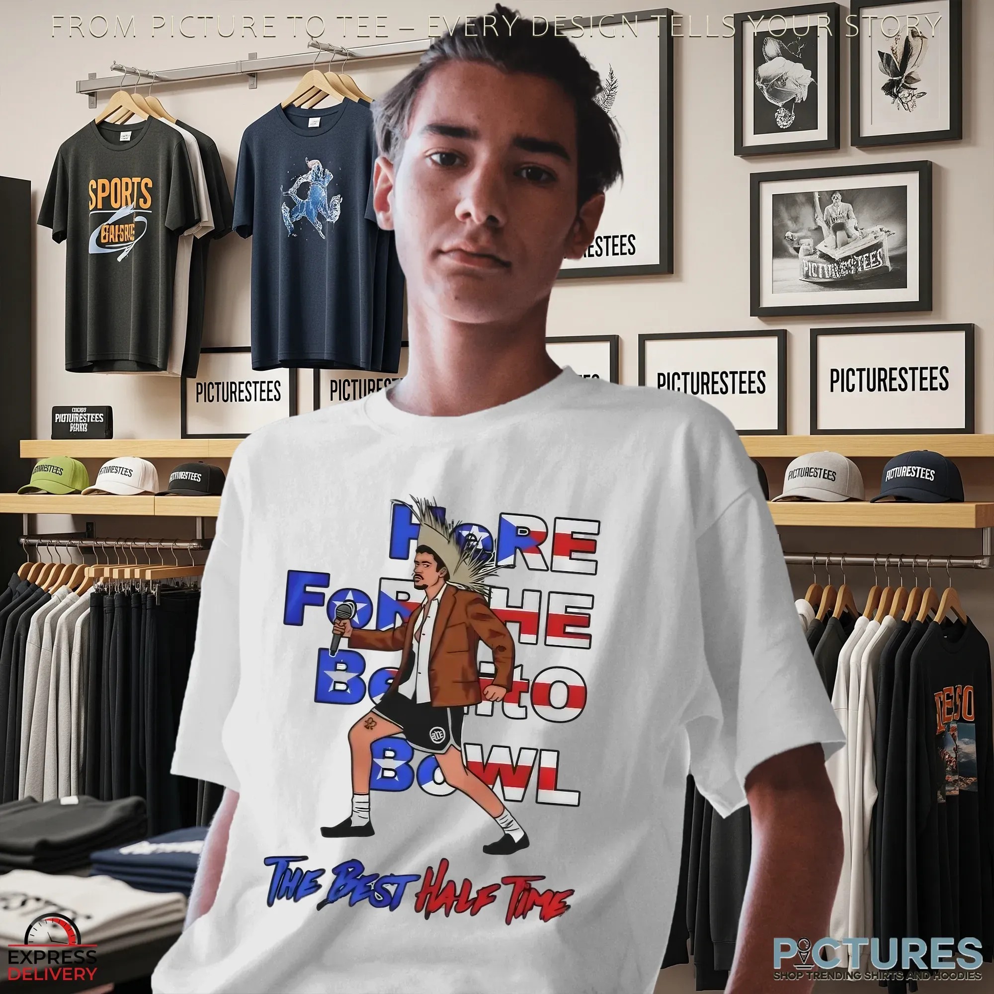 Here For The Benito Bowl Puerto Rico Football The Best Halftime T Shirt