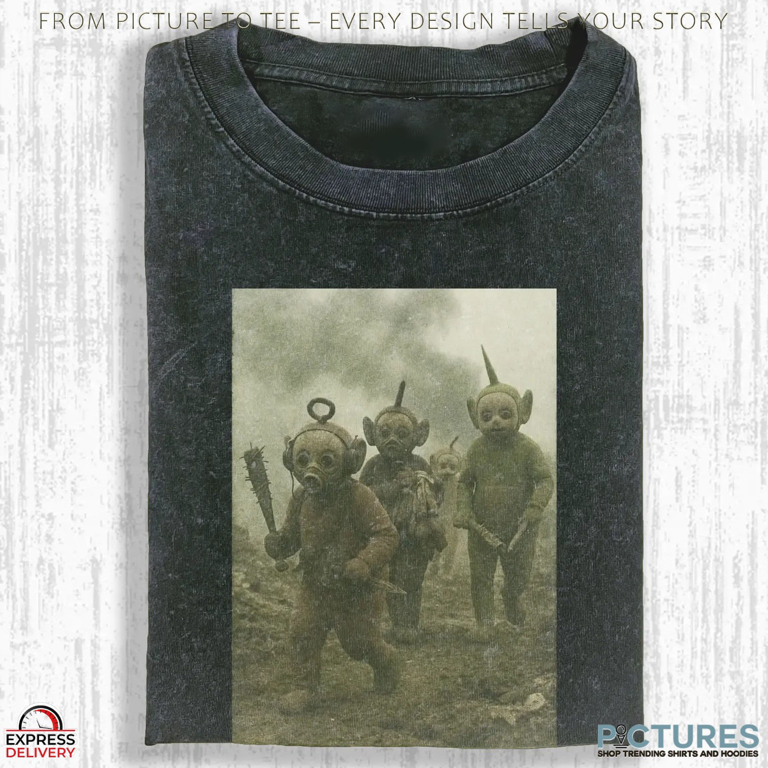 Horror Teletubbies Vintage Photo T Shirt 1 Picturestees Customized Gifts