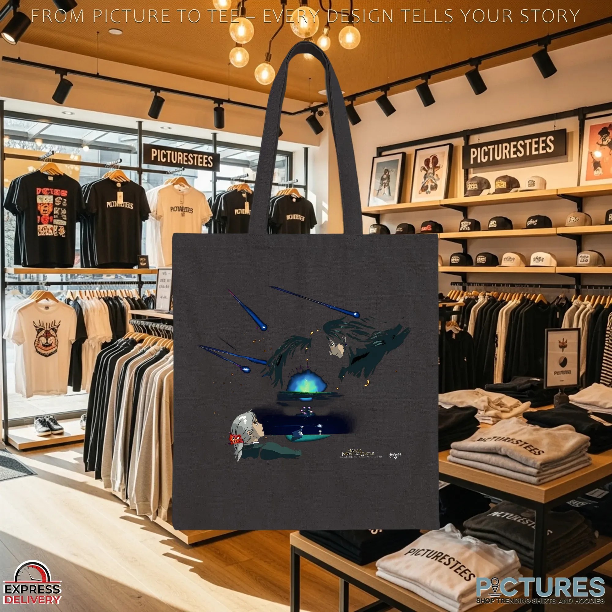 Howl’s Moving Castle Starfall Sophie And Howl Magical Night Sky 2dfantasy Anime Streetwear T Shirt