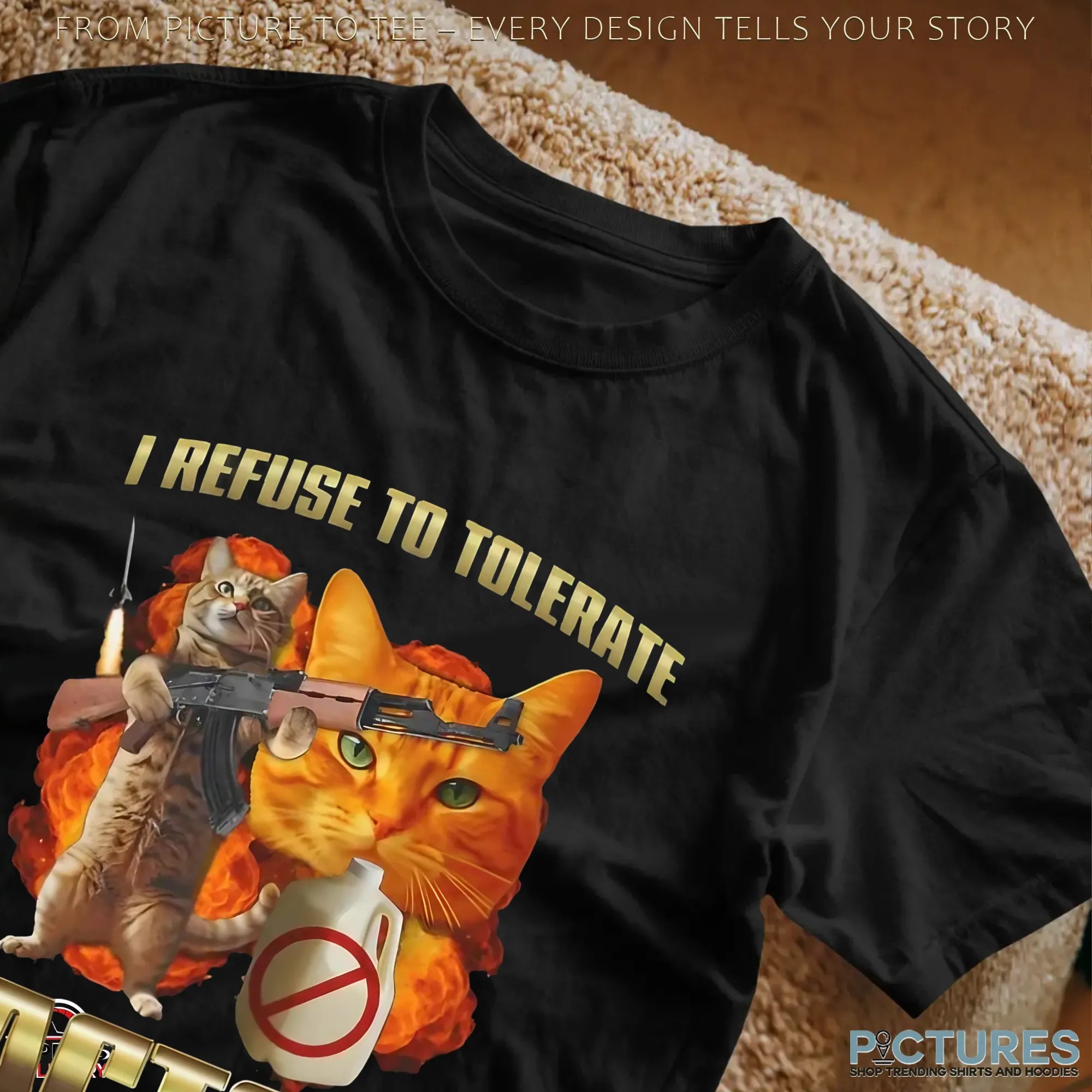 I Refuse To Tolerate Lactose It Makes My Tummy Hurt Cat Bootleg T Shirt