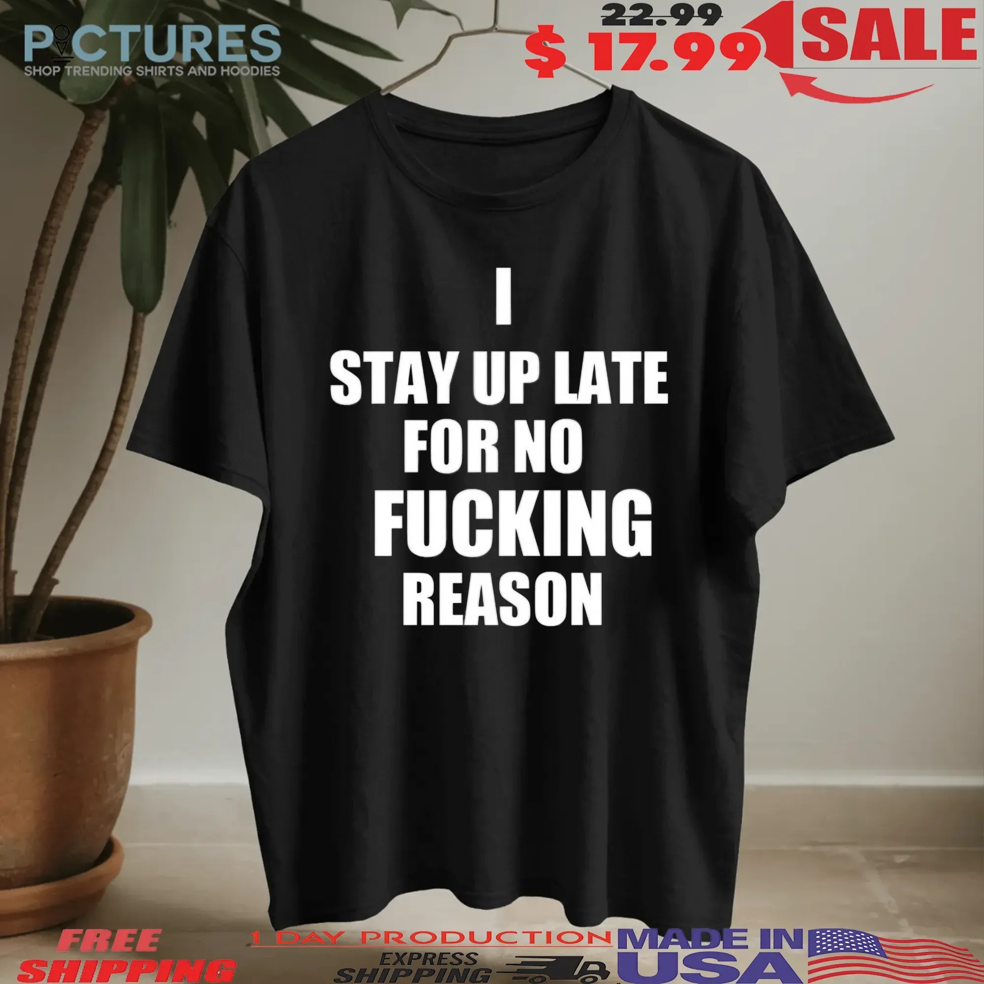 I Stay Up Late For No Fcking Reason T Shirt