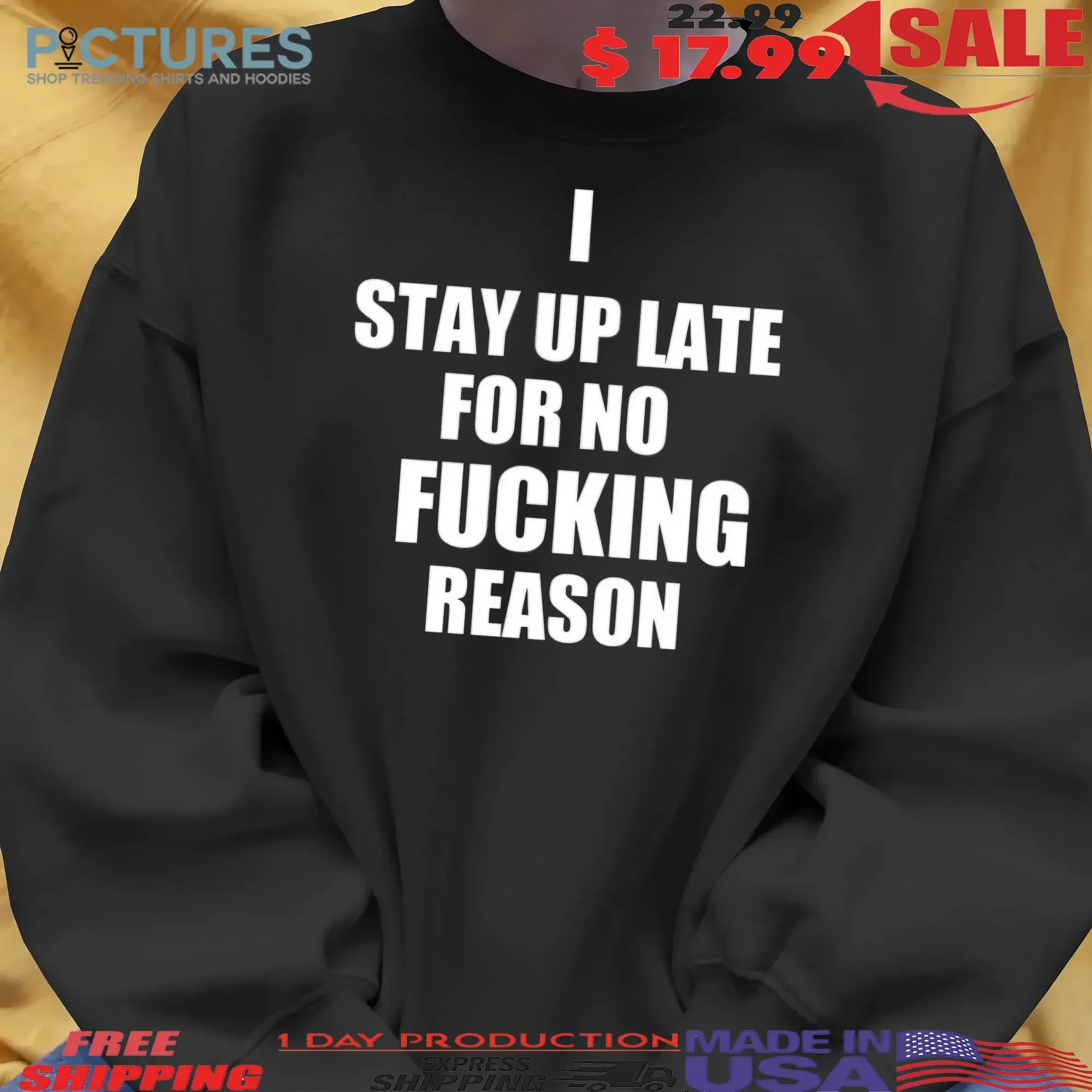 I Stay Up Late For No Fcking Reason T Shirt