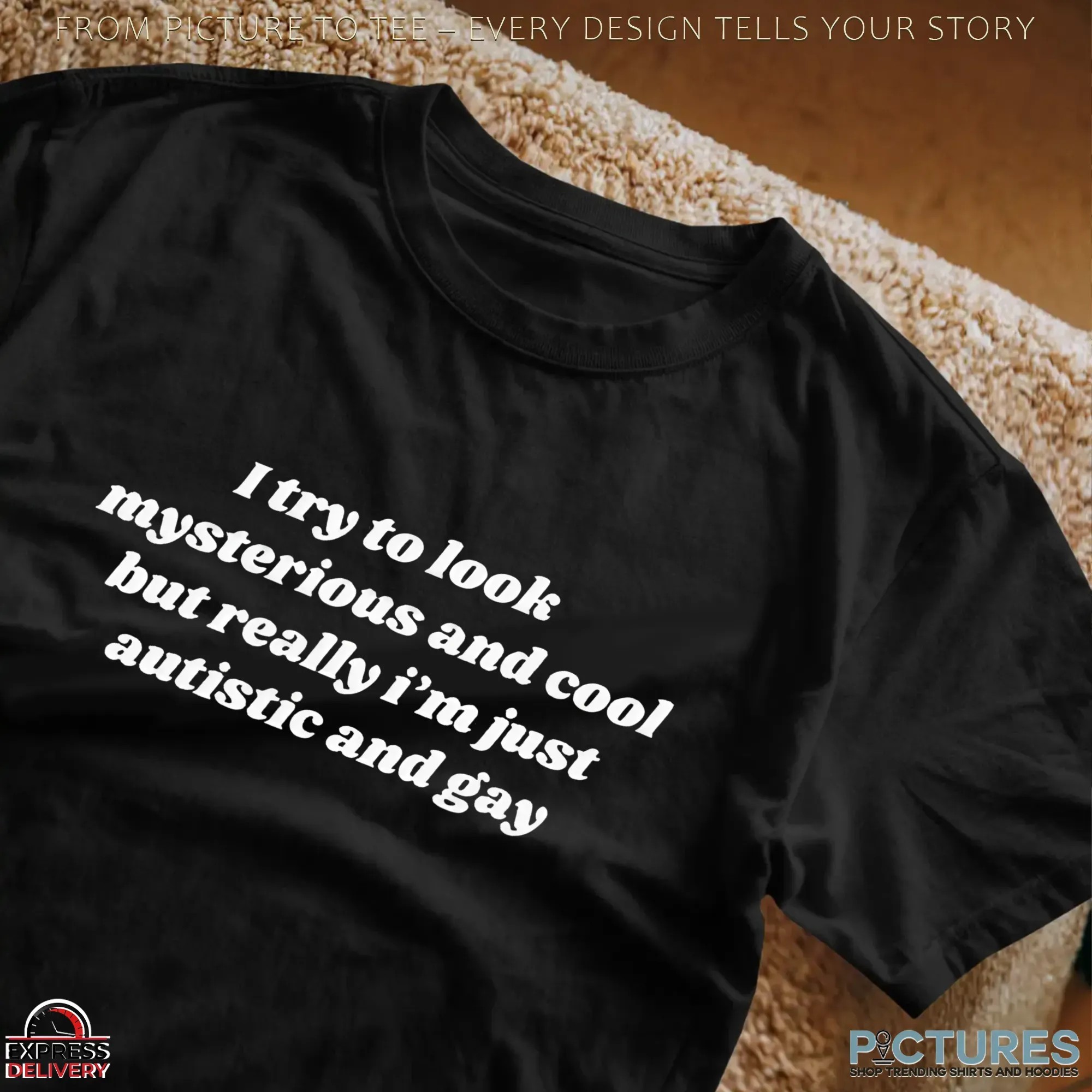 I Try To Be Cool And Mysterious But Really I’m Just Autistic And Gay T-shirts