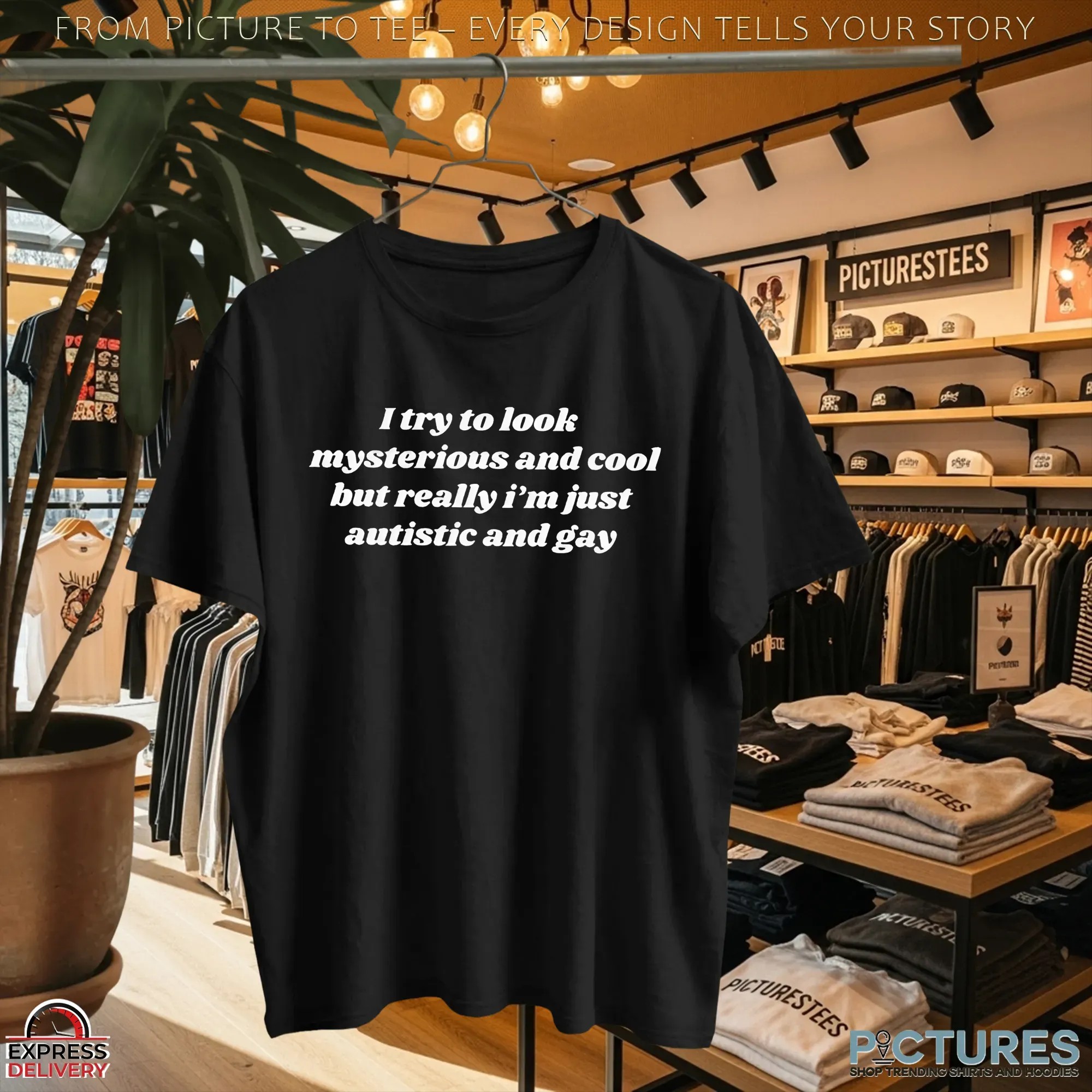 I Try To Be Cool And Mysterious But Really I’m Just Autistic And Gay T-shirts