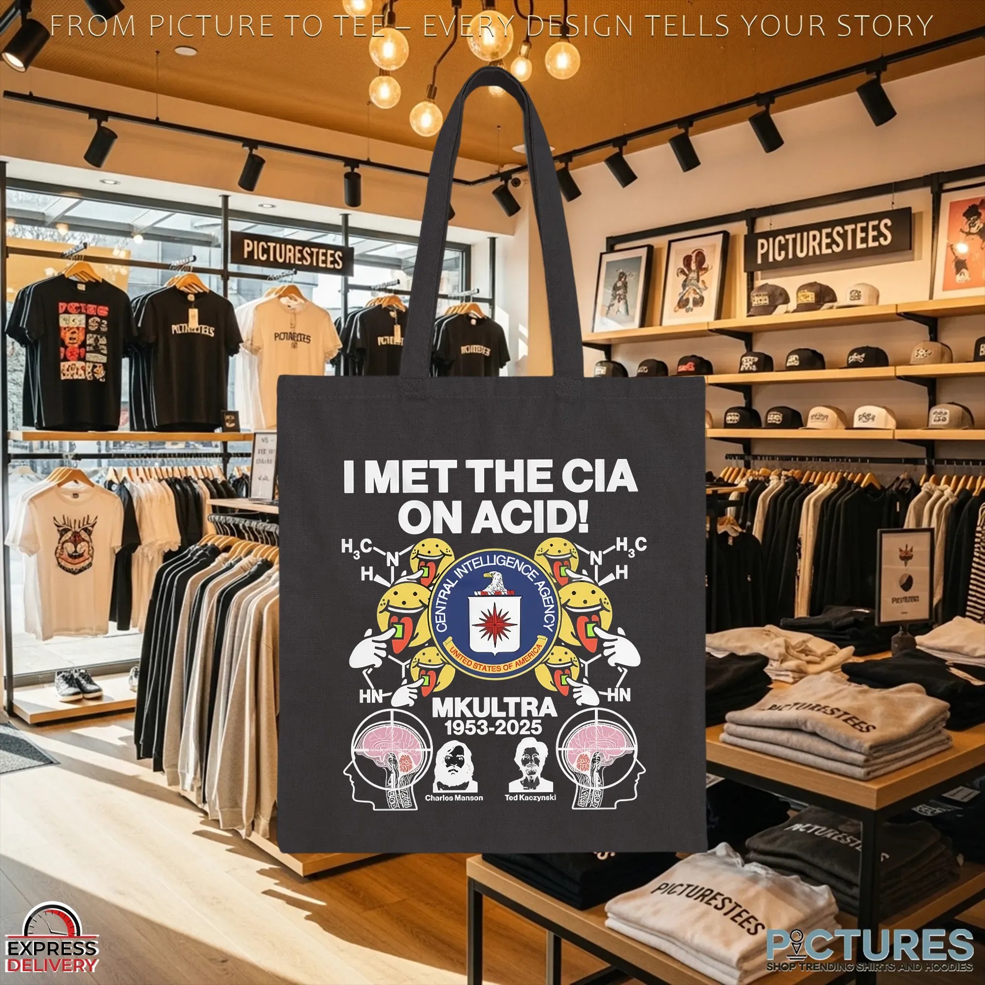 I met the Cia on Acid Central Intelligence Agency MKUltra 1953 2025 Charles Manson x Ted Kaczynski shirt_2