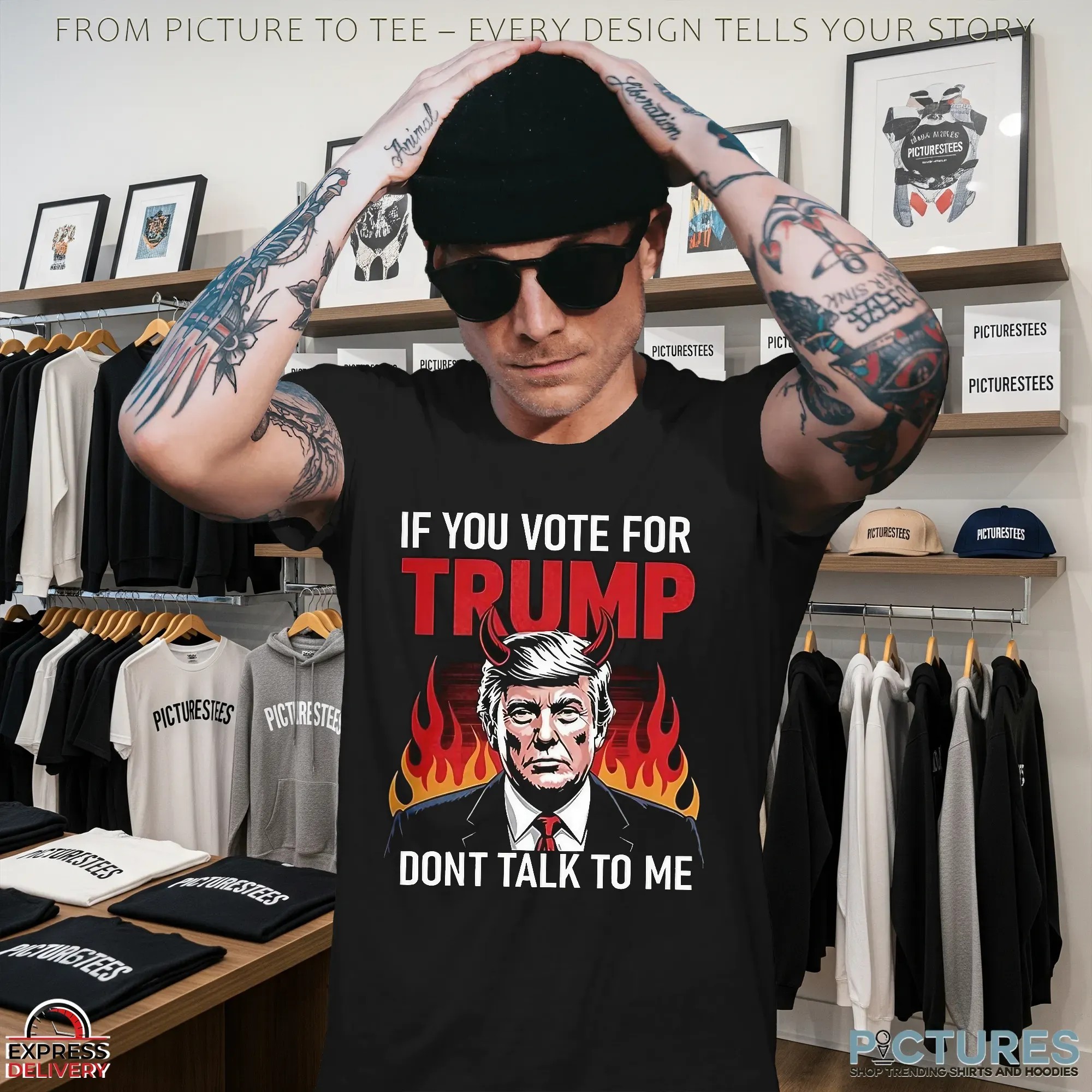 If You Voted For Trump Don't Talk To Me Portrait T Shirt