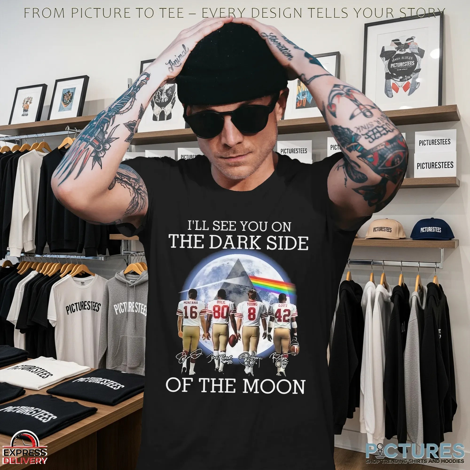I’ll See You On The Dark Side Of The Moon Pink Floyd San Francisco 49ers Legends Signatures 2025 T Shirt