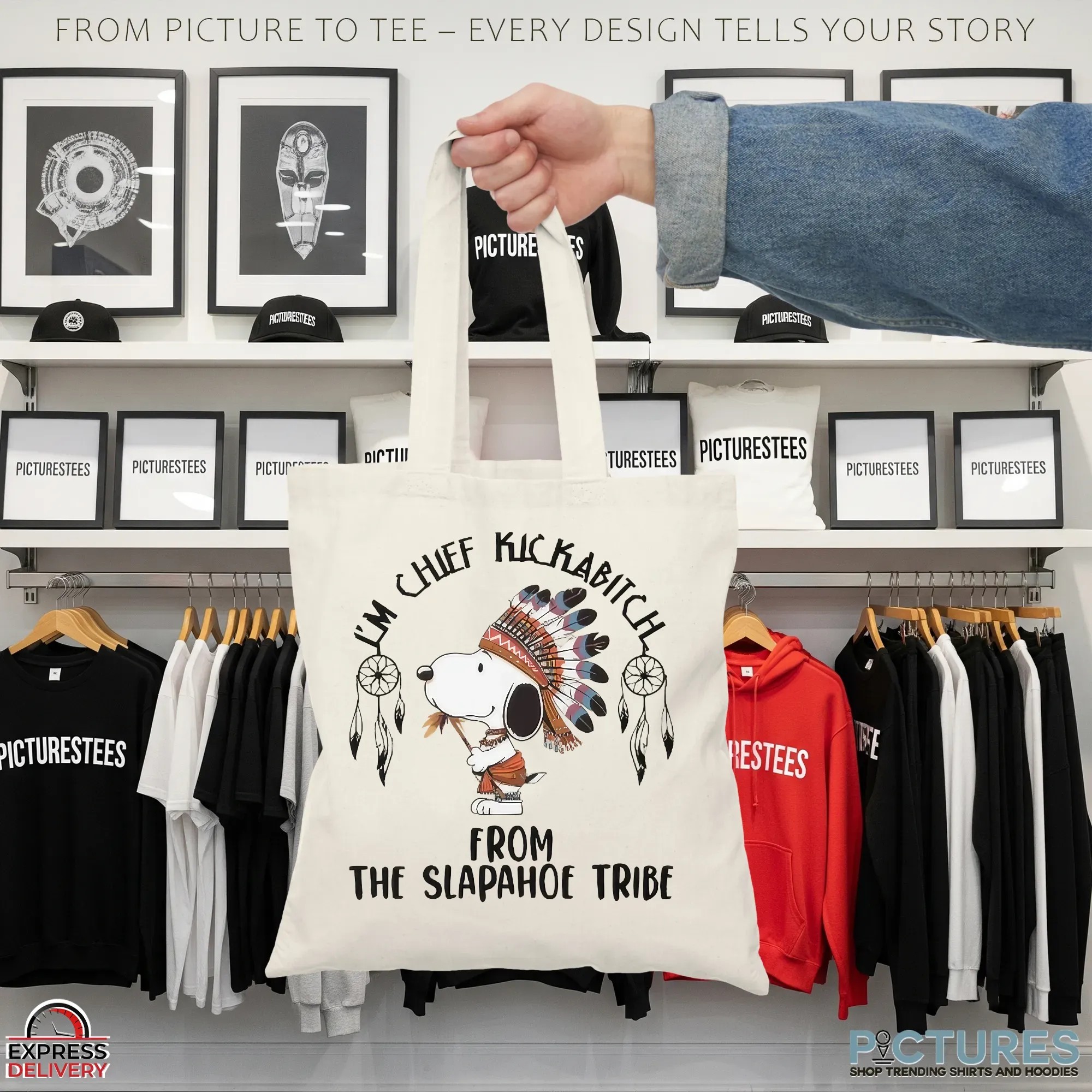 I'm Chief Kickabitch From The Slapahoe Tribe Native Snoopy T Shirt