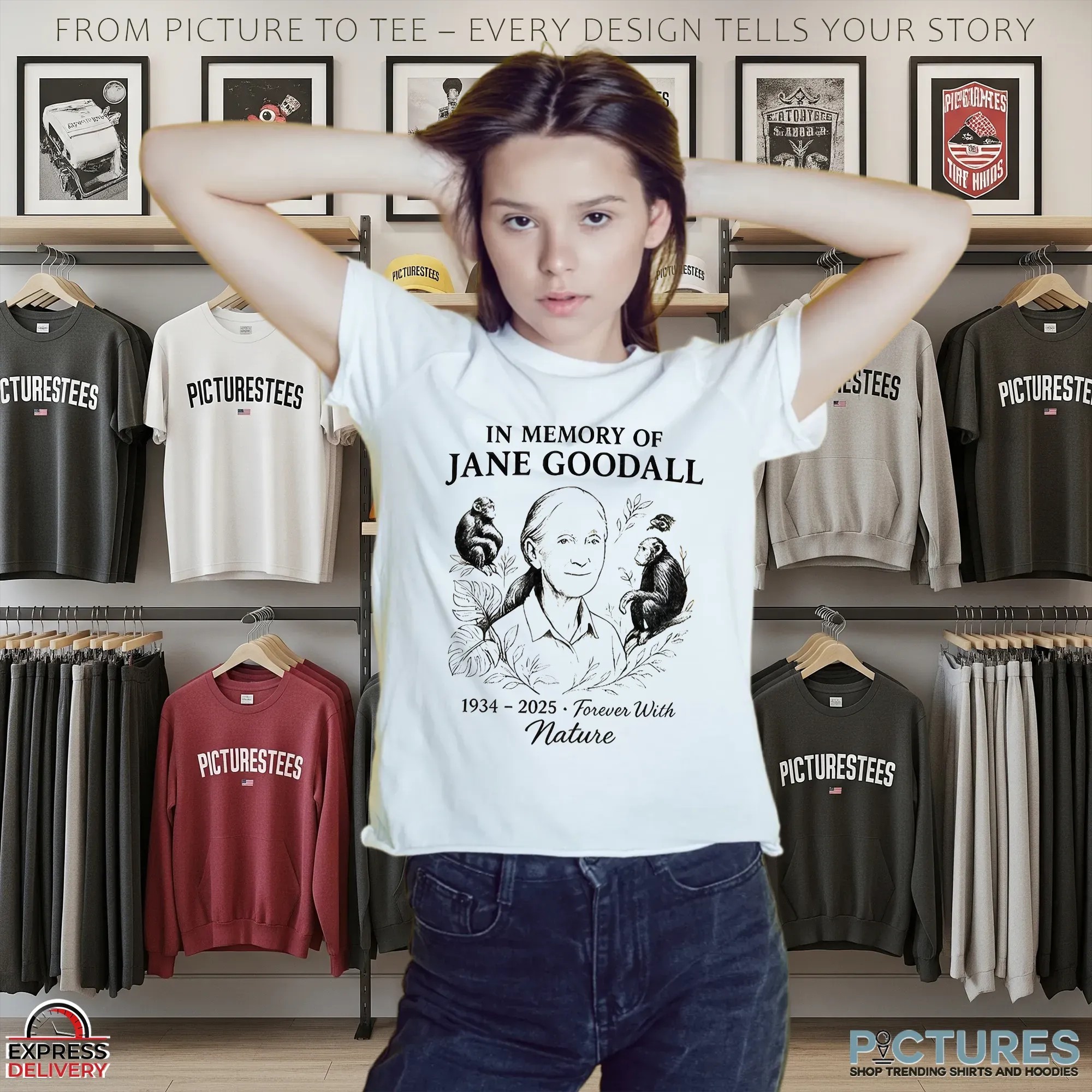 In Memory Of Jane Goodall 1934-2025 Forever With Nature T Shirt