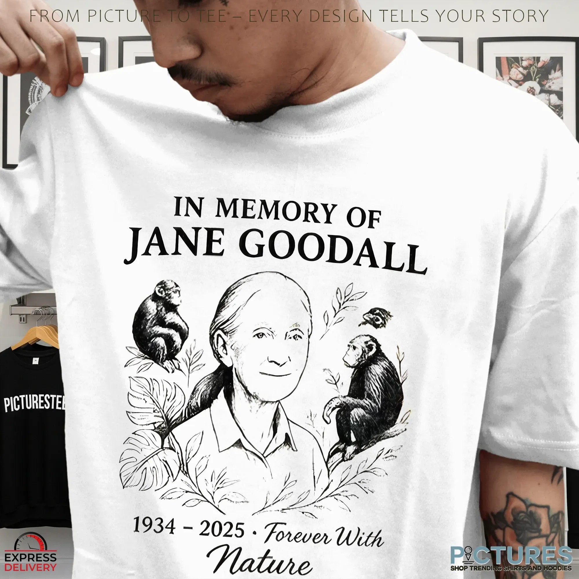 In Memory Of Jane Goodall 1934-2025 Forever With Nature T Shirt