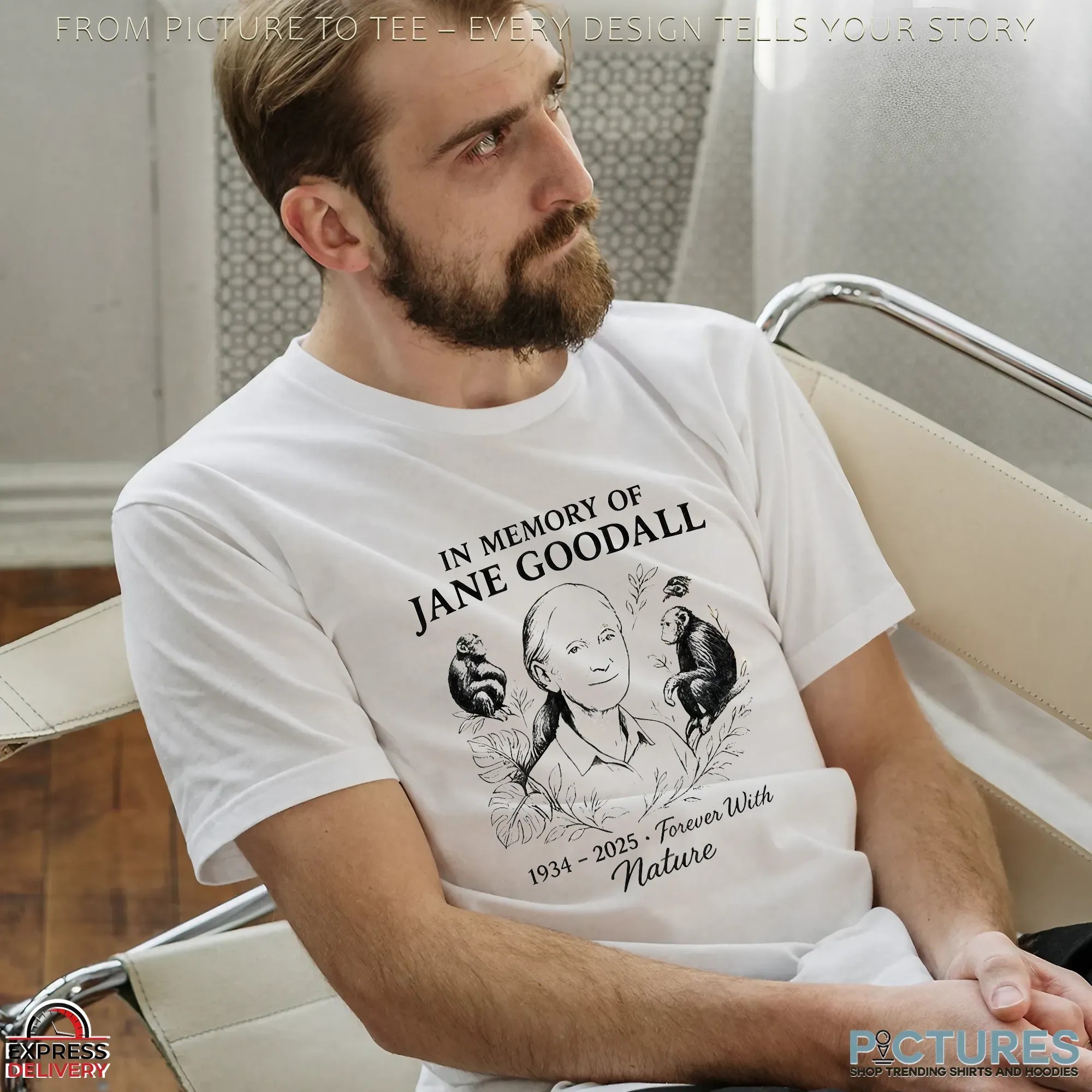 In Memory Of Jane Goodall 1934-2025 Forever With Nature T Shirt