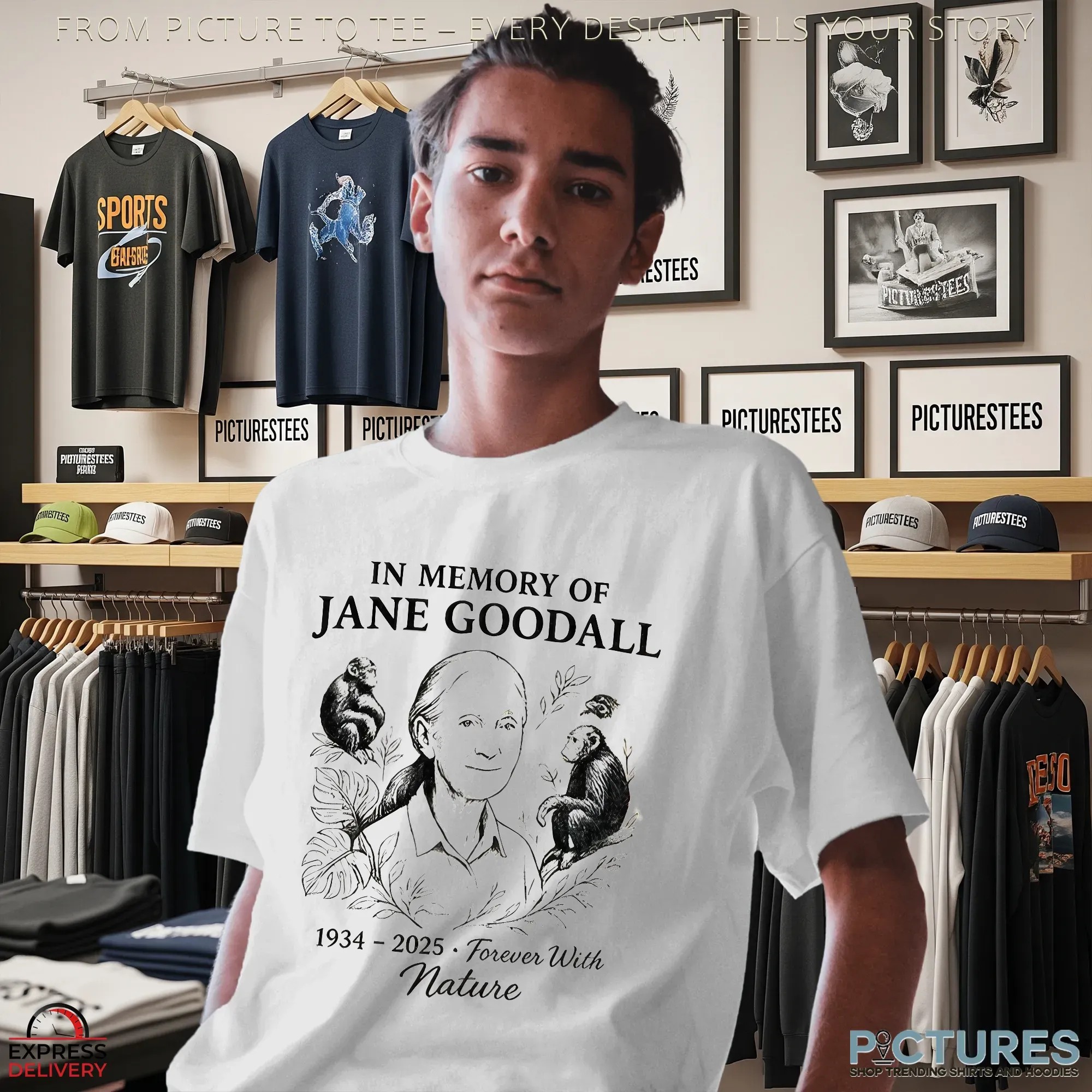 In Memory Of Jane Goodall 1934-2025 Forever With Nature T Shirt