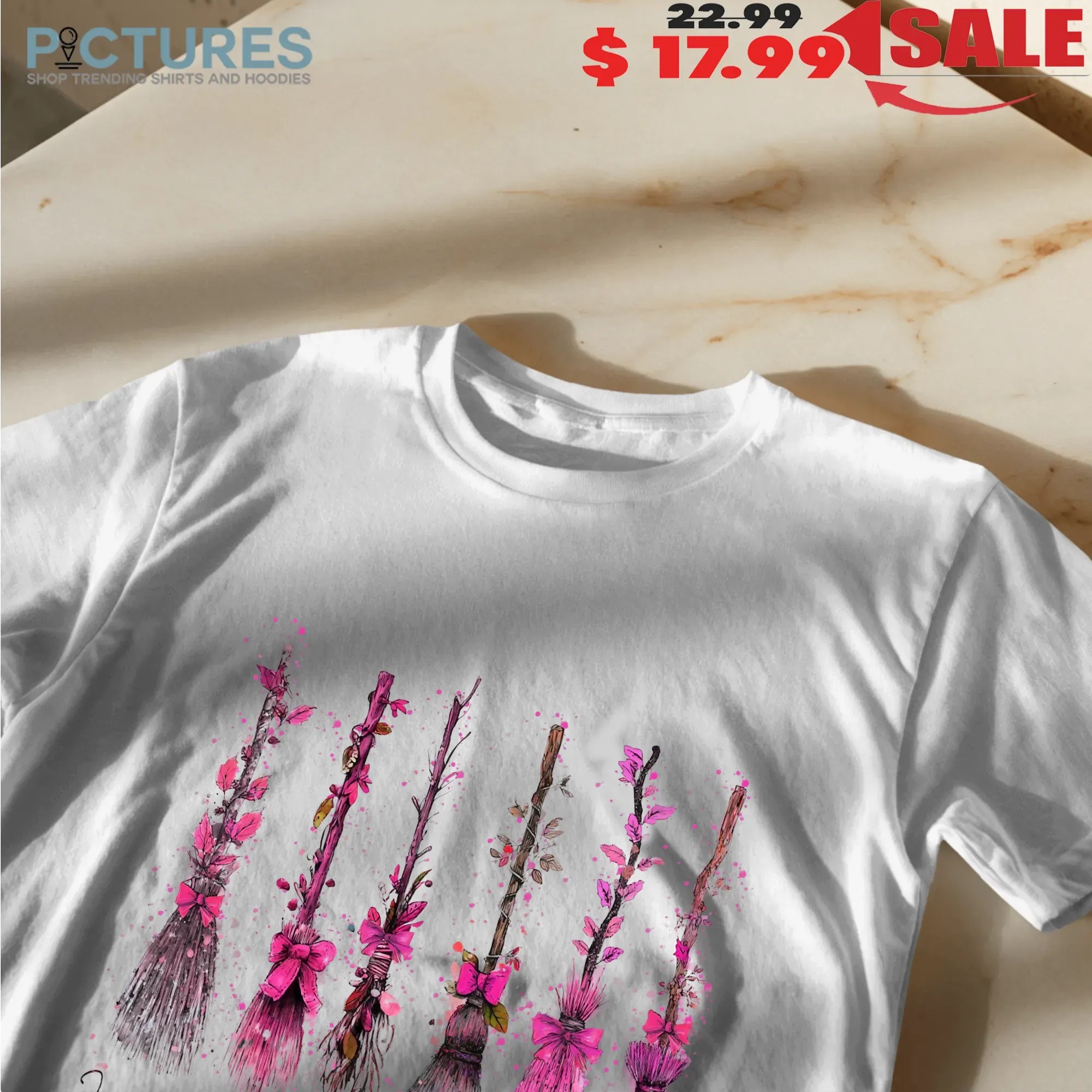 In October We Wear Pink, Breast Cancer Awareness Shirt, Halloween Sweatshirt, Witchy Pink Ribbon Shirt, Witch Gift, October Awareness Hoodie