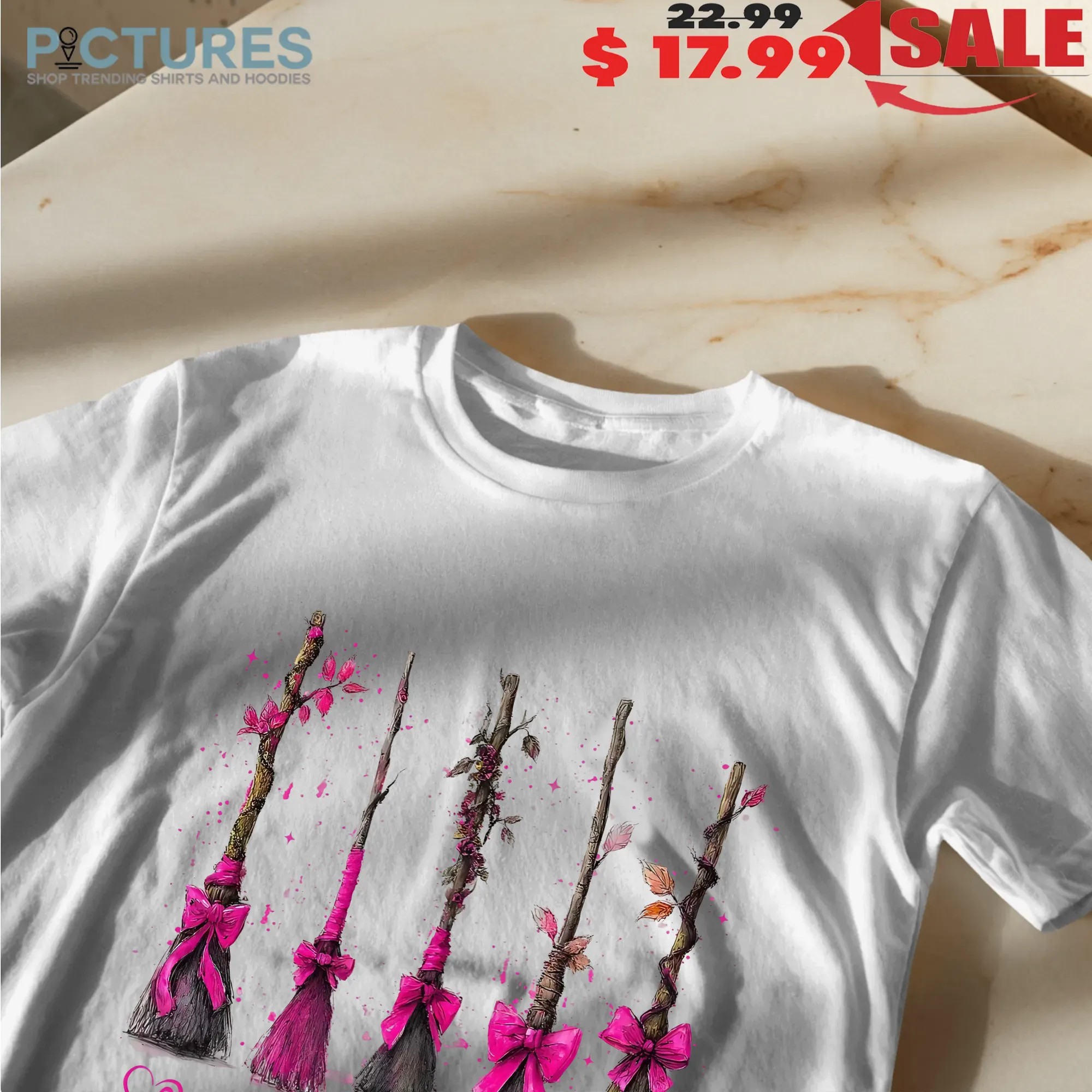 In October We Wear Pink, Breast Cancer Awareness, Witches Cancer Coquette, Halloween Pink Ghost, Pink Boo T Shirt