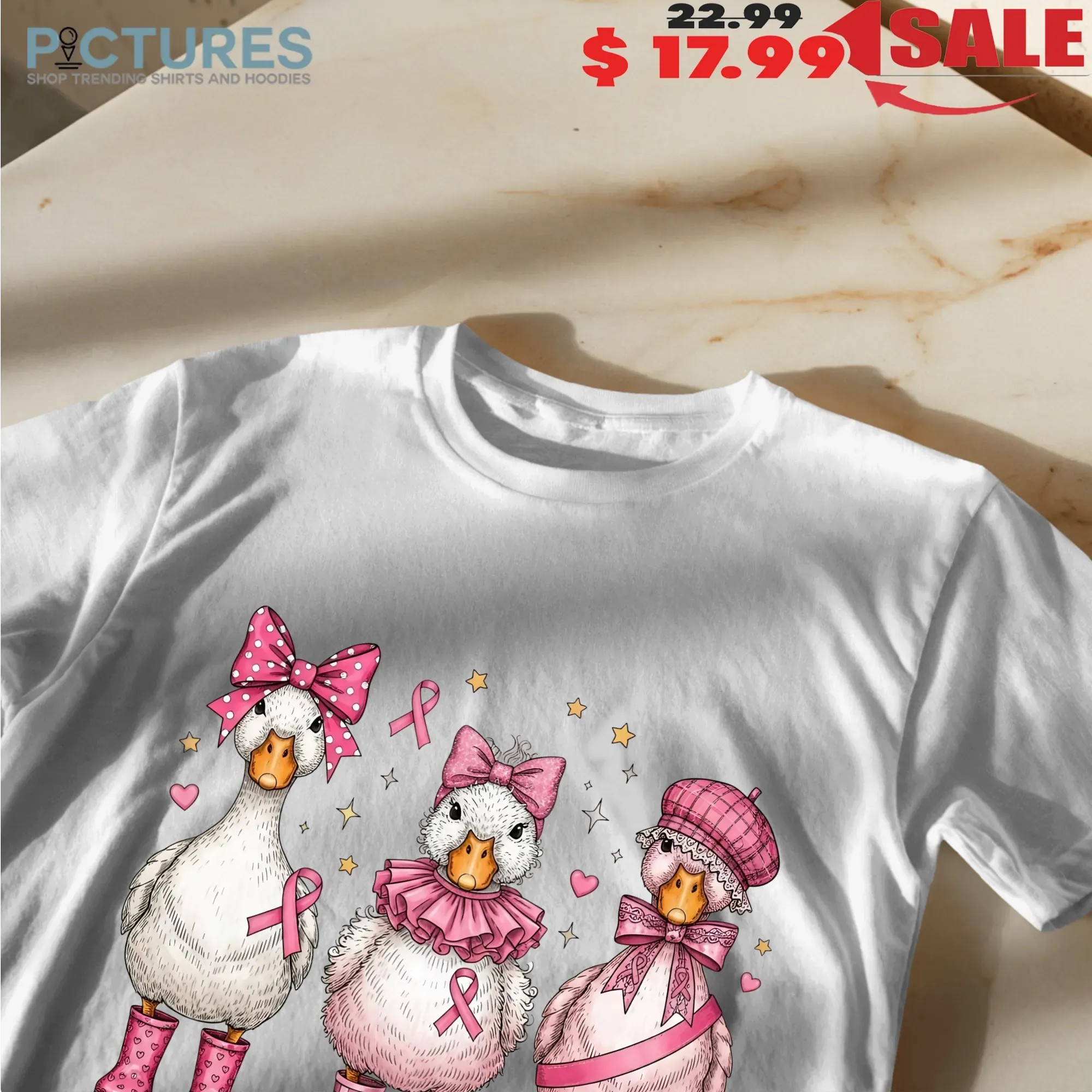 In October We Wear Pink Goose Breast Cancer Awareness T Shirt