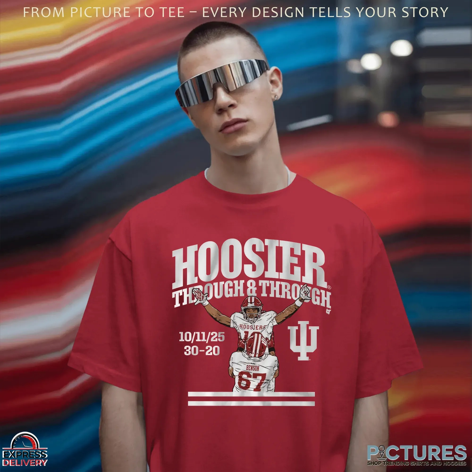 Indiana Football Elijah Sarratt Hoosier Through and Through 2025 T Shirt
