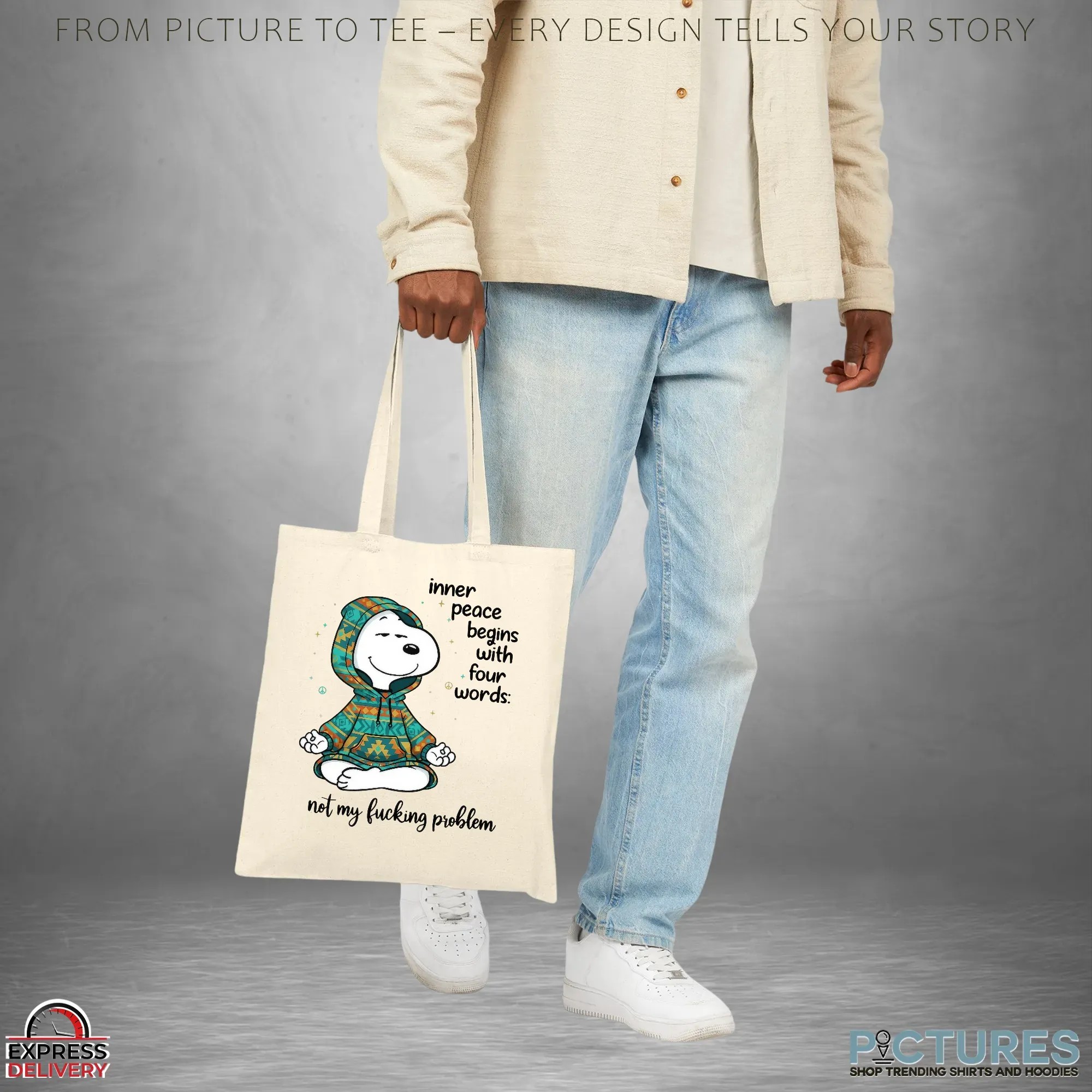 Inner Peace Begins With Four Words Not My Fucking Problem Snoopy The Peanuts Meme T Shirt