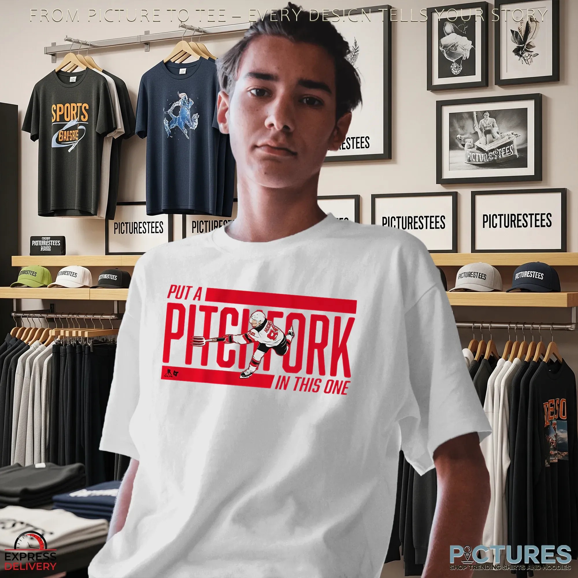 Jack Hughes Put a Pitchfork in This One New Jersey Devils T Shirt Jack Hughes Put a Pitchfork in This One New Jersey Devils T Shirt